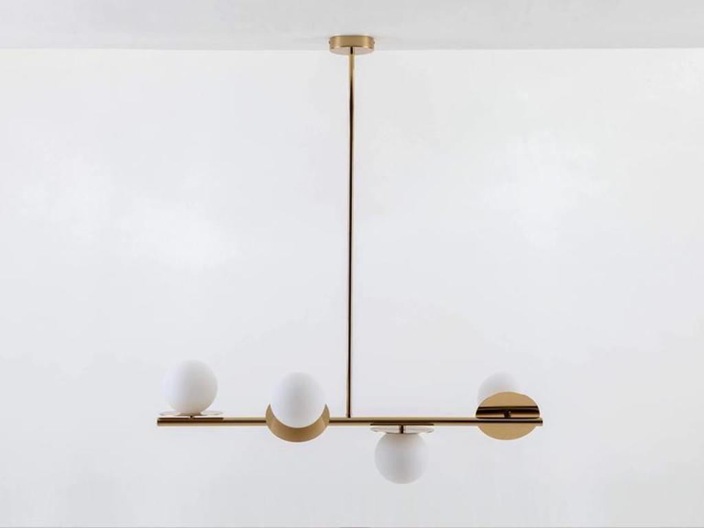 Lámpara de techo Houseof Brass Opal Disk con pantalla de metal y cristal Siglo XXI y contemporáneo en venta