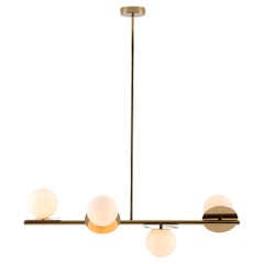 Houseof Brass Opal Disk Ceiling Light with Metal and Glass Shade