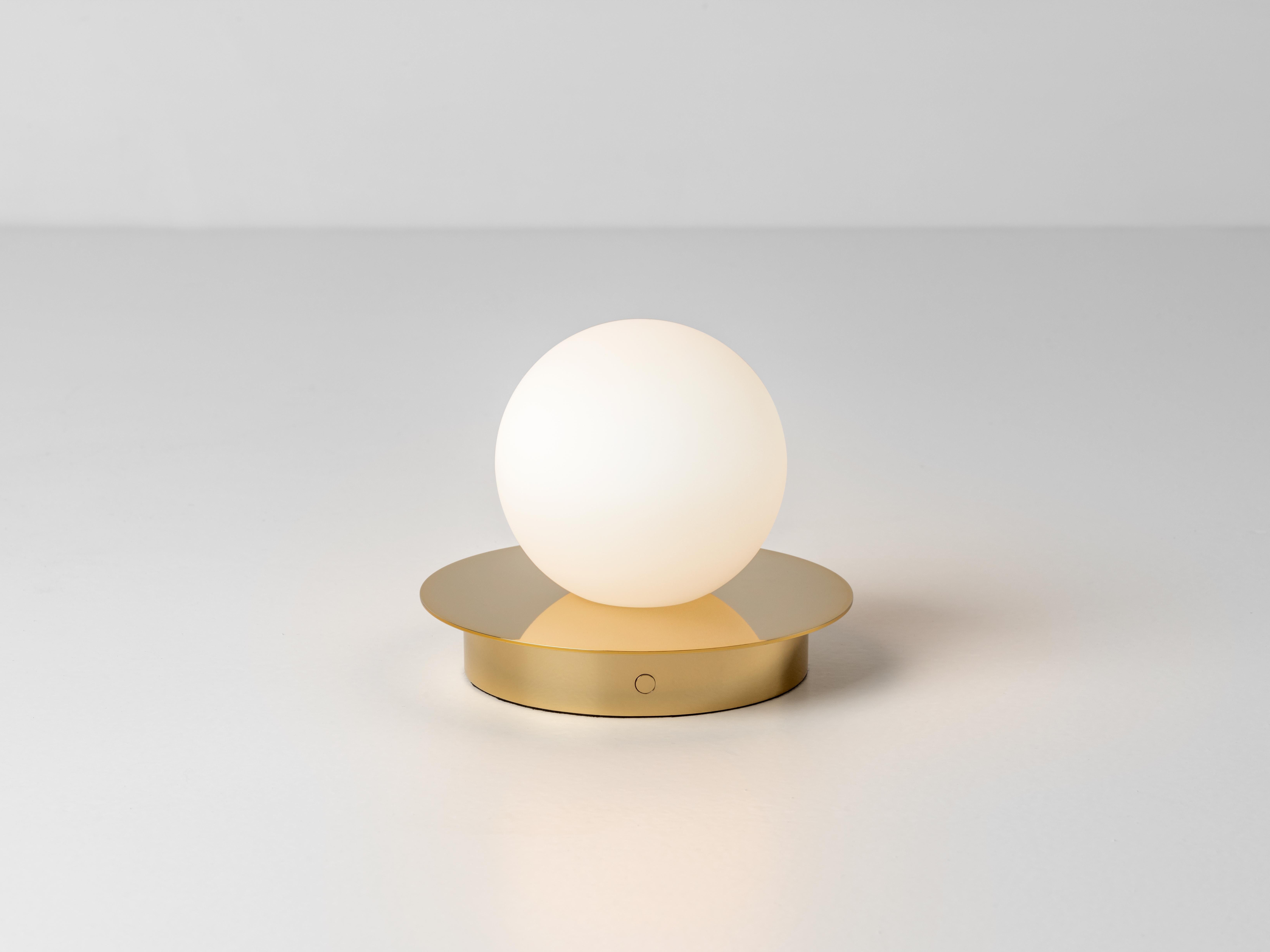 Mid-Century Modern Houseof Brass opal disk cordless table lamp For Sale