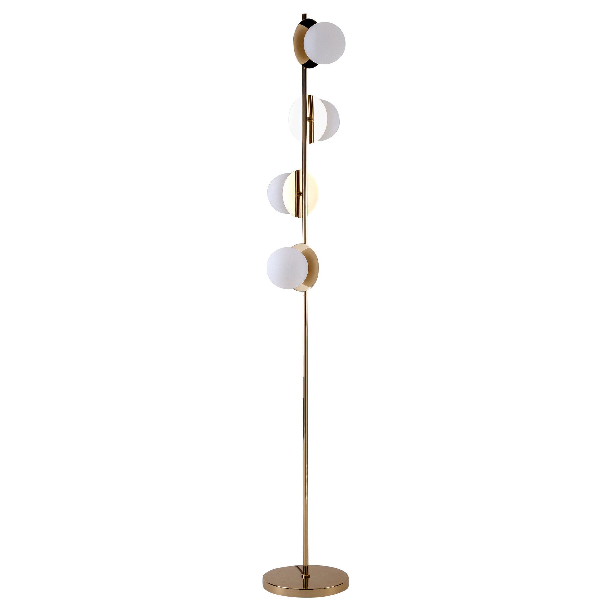 Lampada da terra a disco opale Houseof Brass in vendita