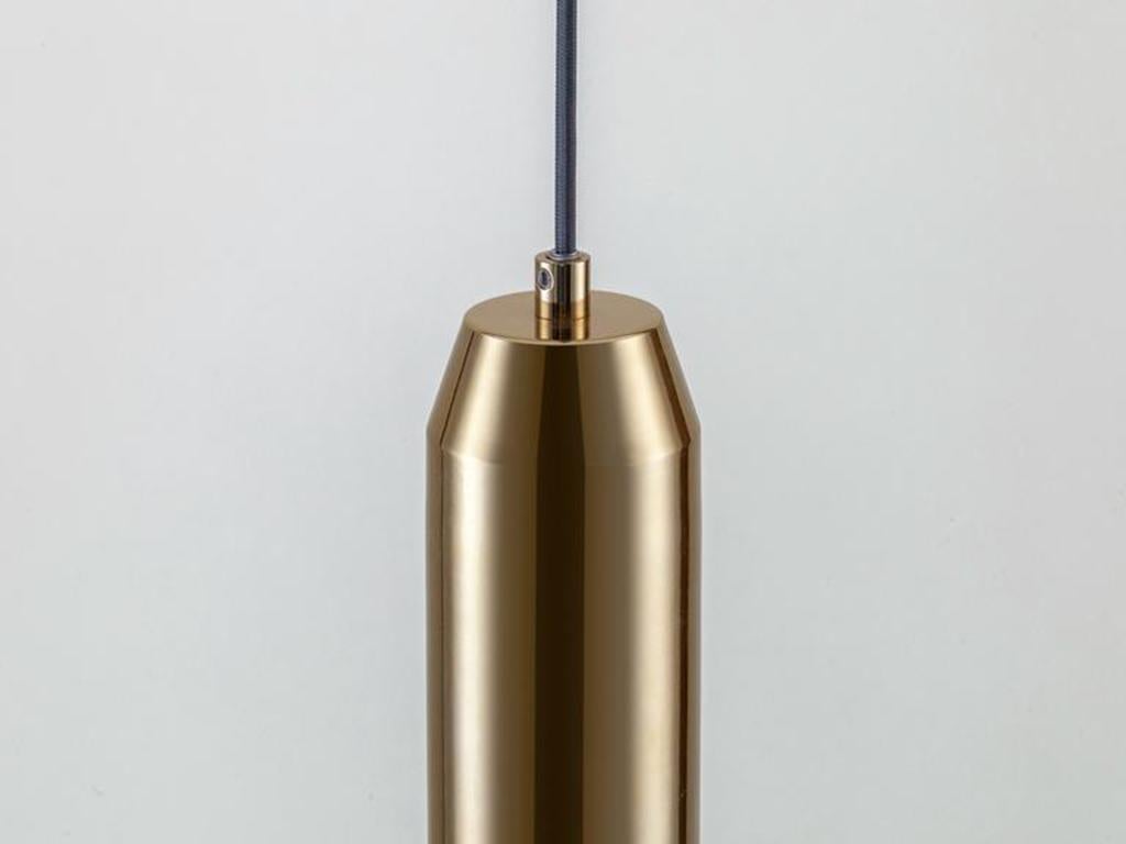 Scandinavian Modern Houseof Brass Pendant Ceiling Light with Opal Glass Shade