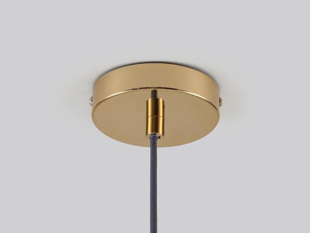 Contemporary Houseof Brass Ring Ceiling Light with Metal and Glass Shade
