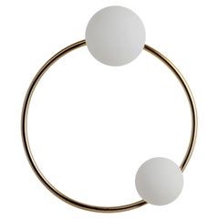Houseof Brass Ring Wall Light with Opal Shades