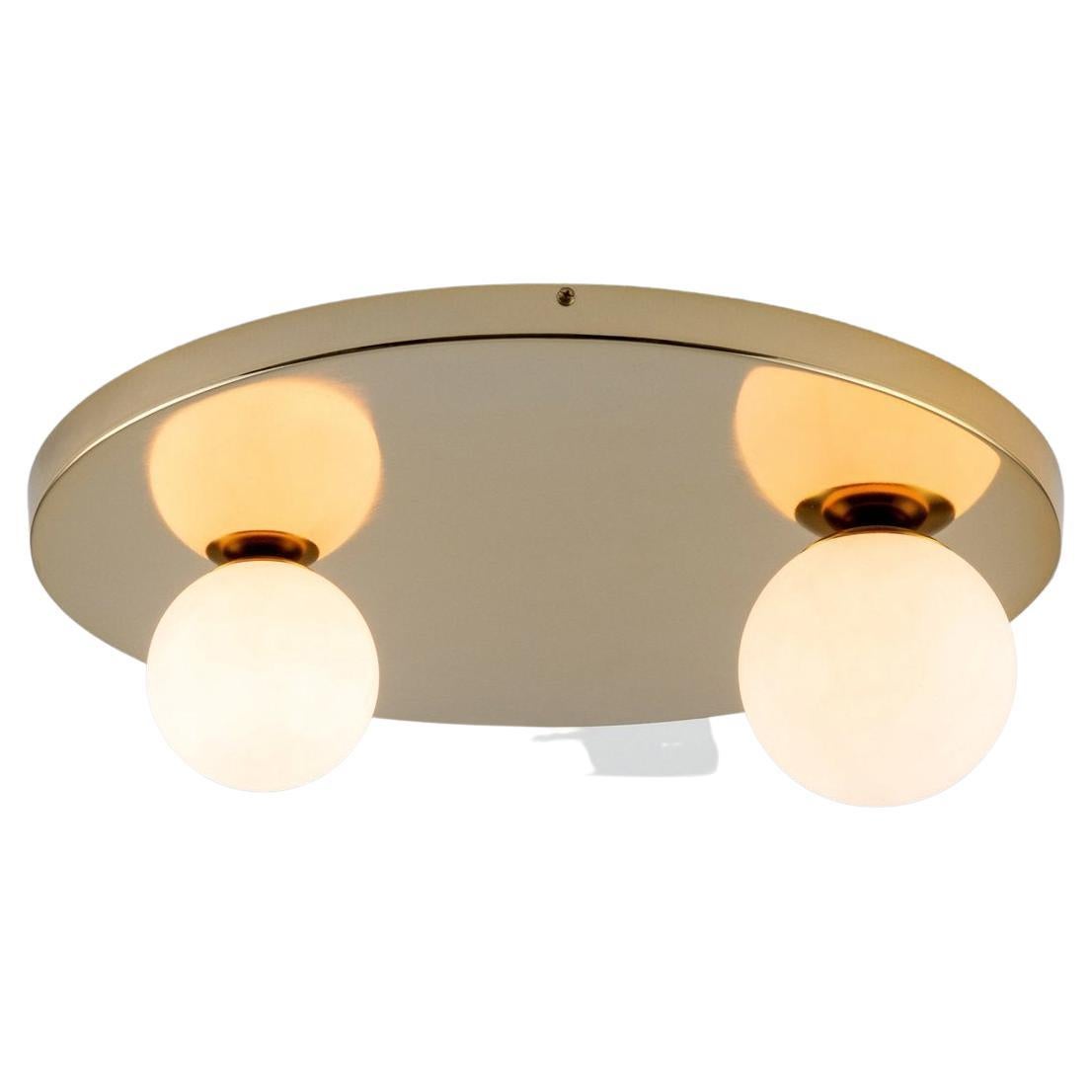 Art Deco Flush Mount Ceiling Light Large Frosted Glass Globe Shade