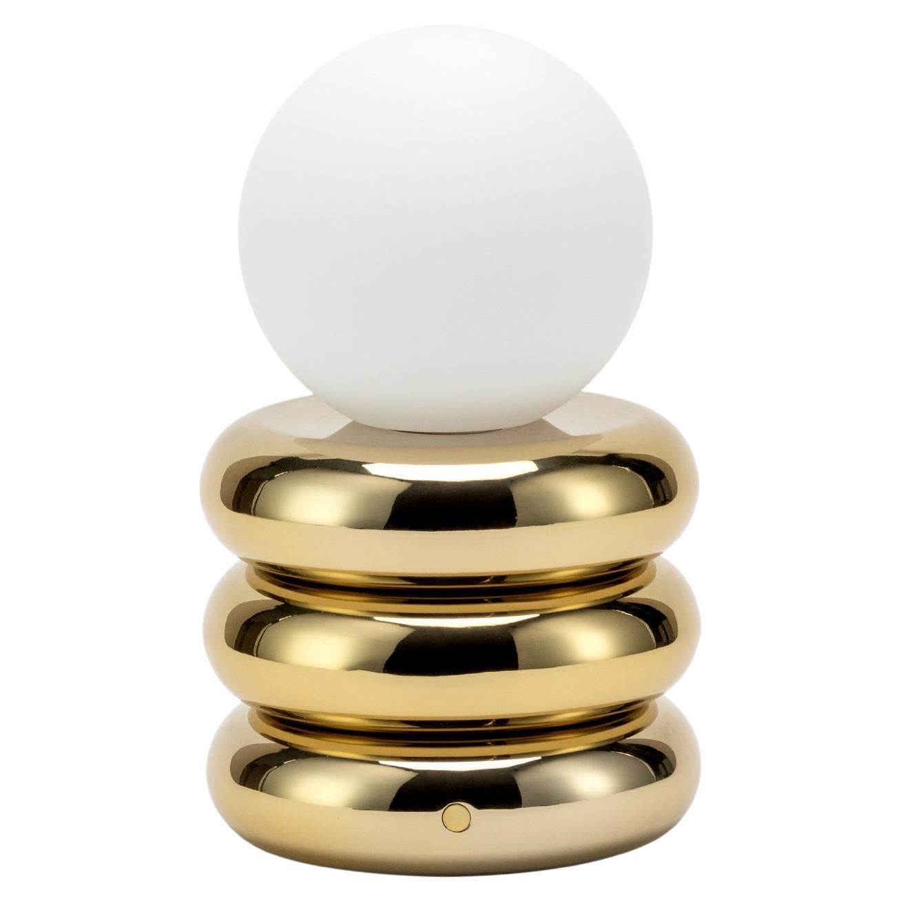 Houseof Brass Stacked Pebble Rechargeable Table Lamp For Sale