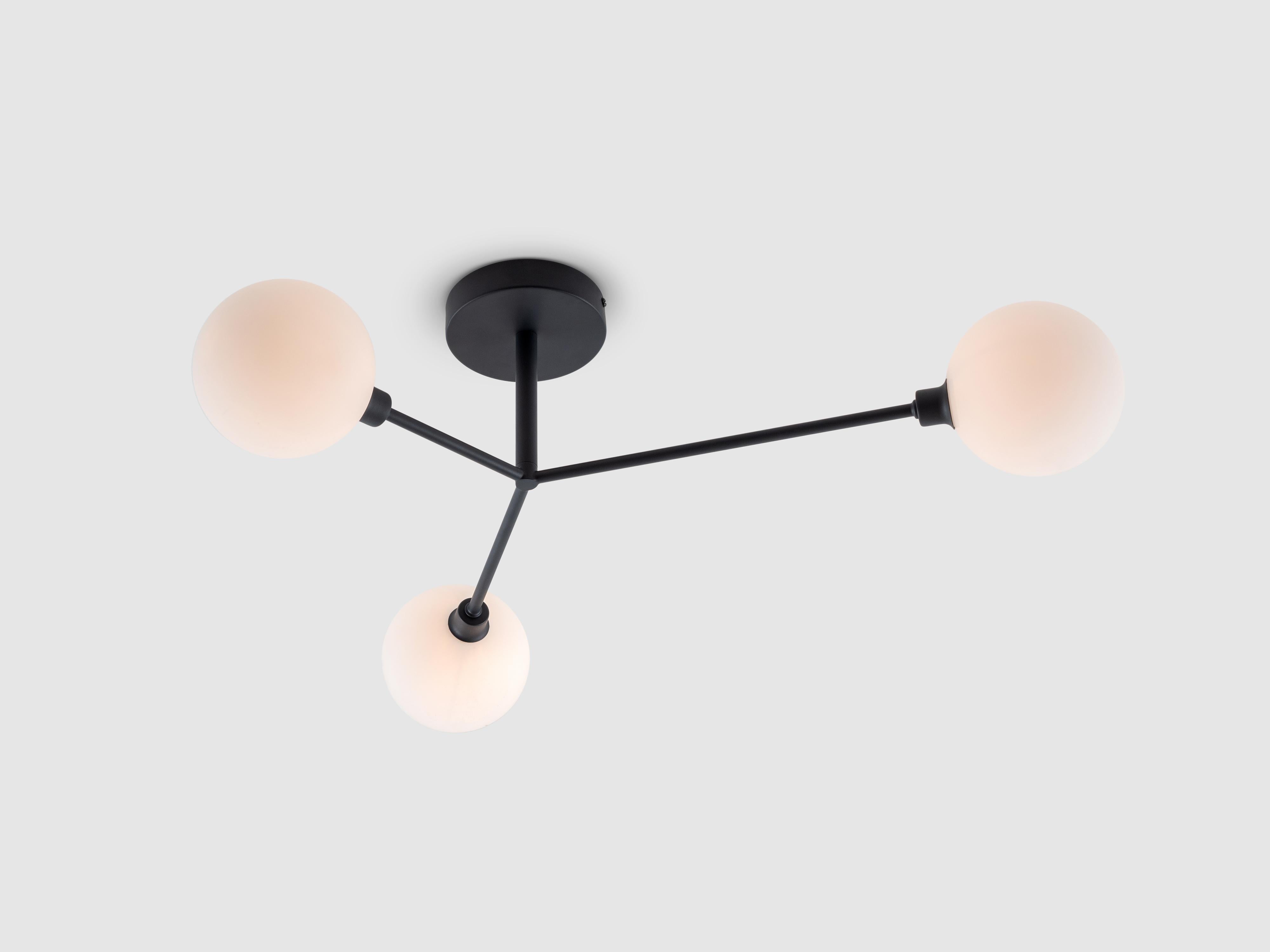 Please note this product is on pre order.

Brighten your bathrooms and bedrooms at the flick of a switch with our bestselling charcoal grey 3 light flush ceiling light. This design embraces both bold and subtle, with three charcoal grey metal stems