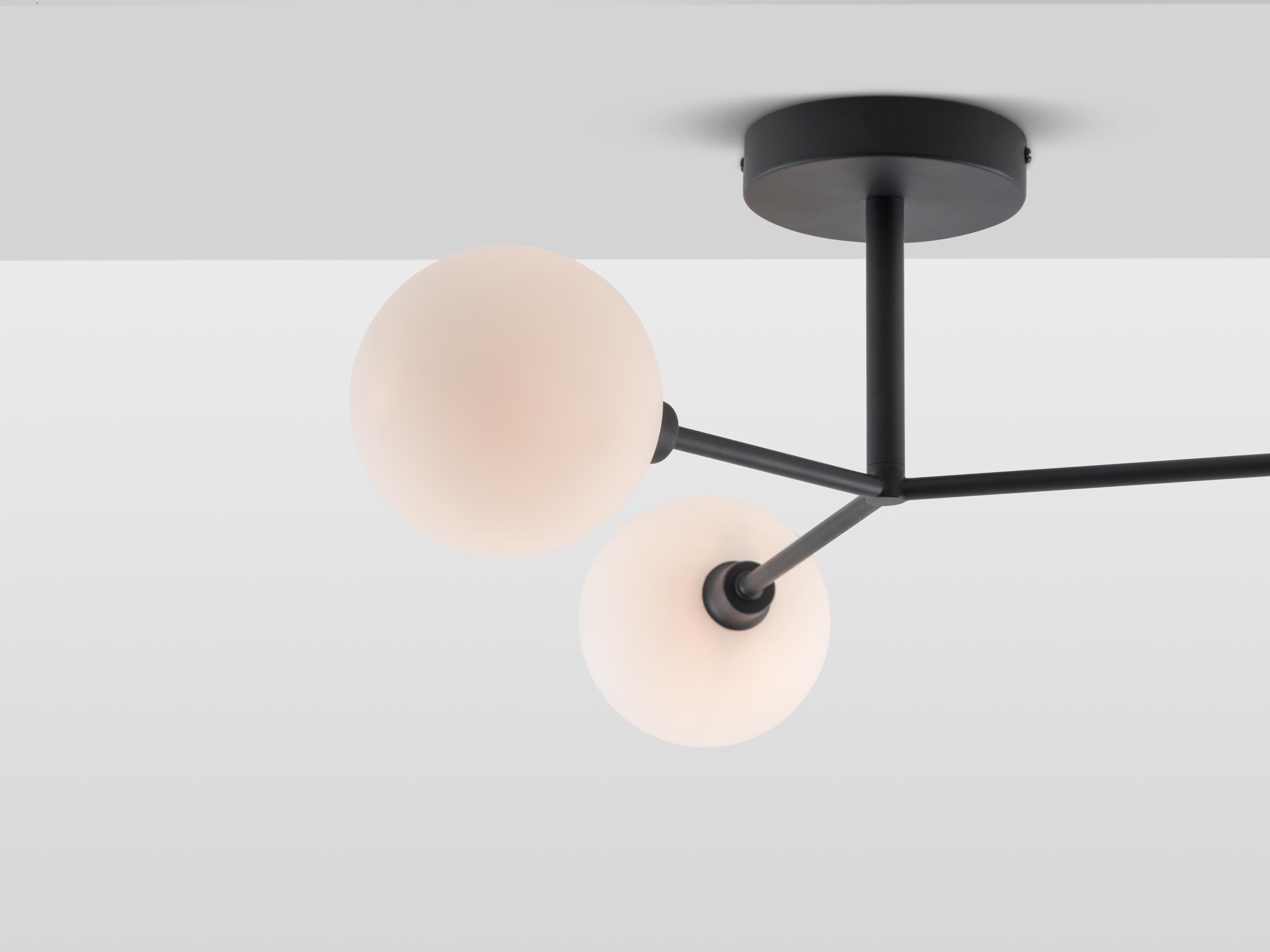 Contemporary Houseof Charcoal grey 3 light flush ceiling light For Sale