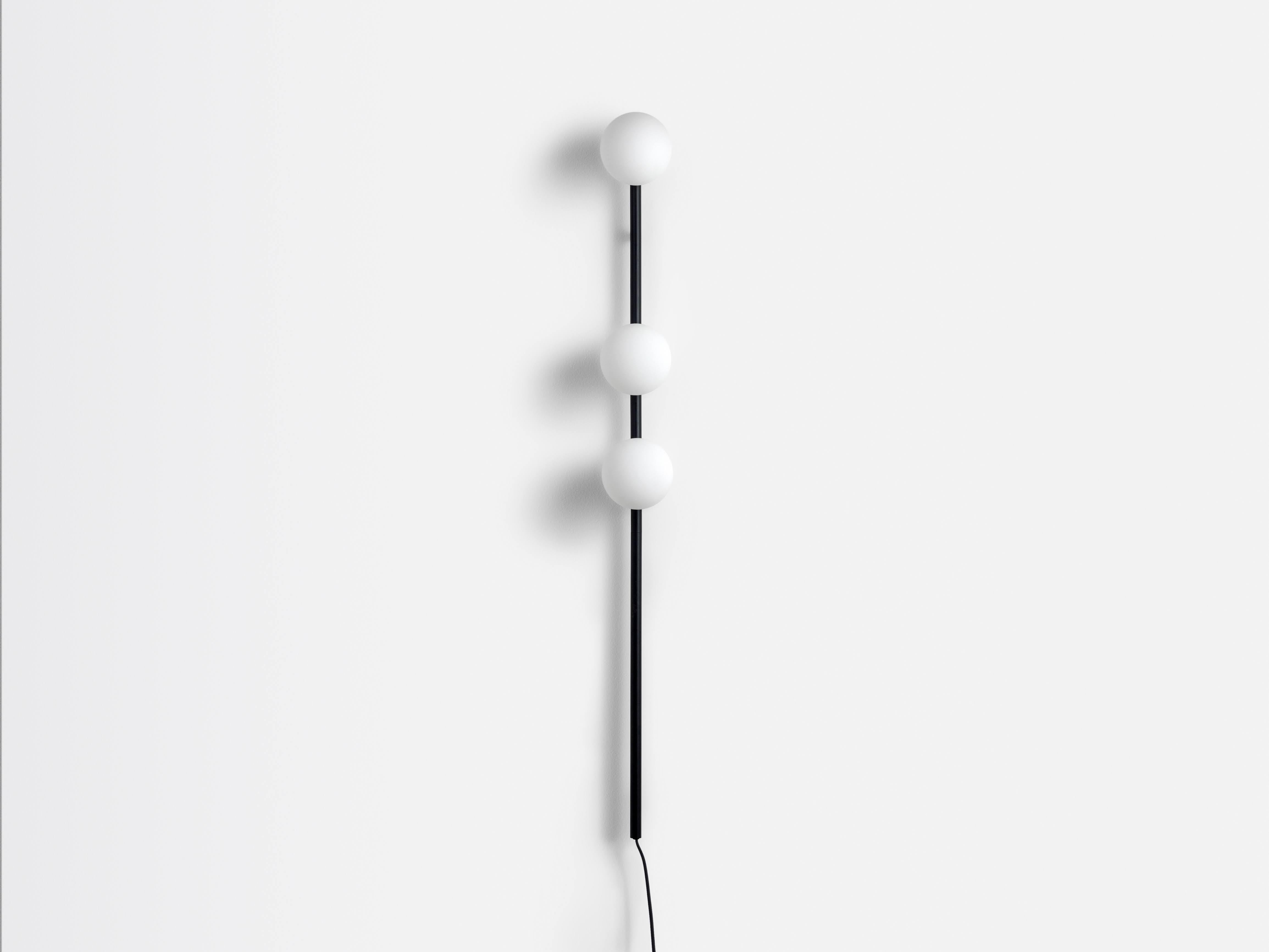 Scandinavian Modern Houseof Charcoal Grey Bar Opal Ball Wall Light For Sale