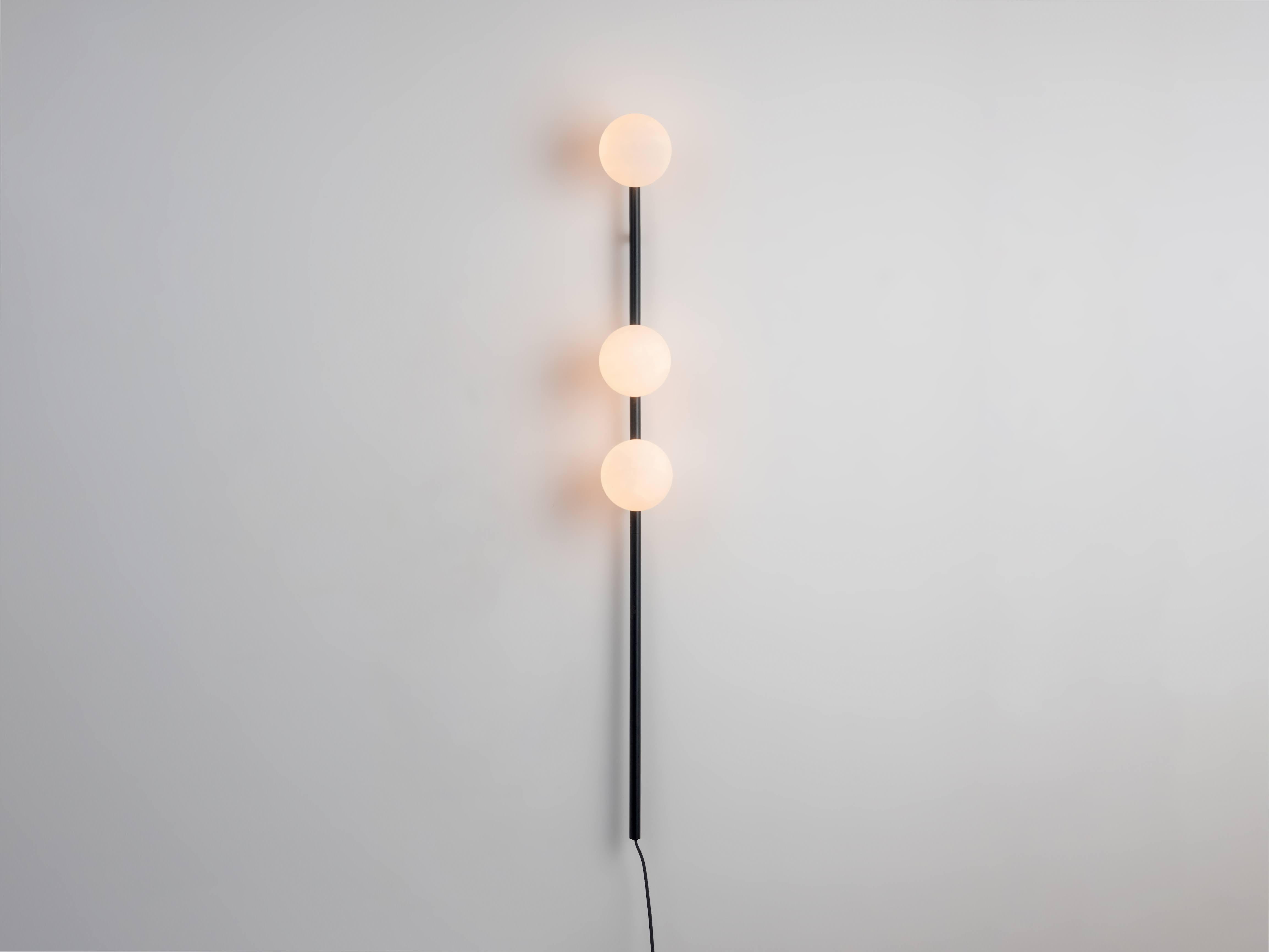 Painted Houseof Charcoal Grey Bar Opal Ball Wall Light For Sale