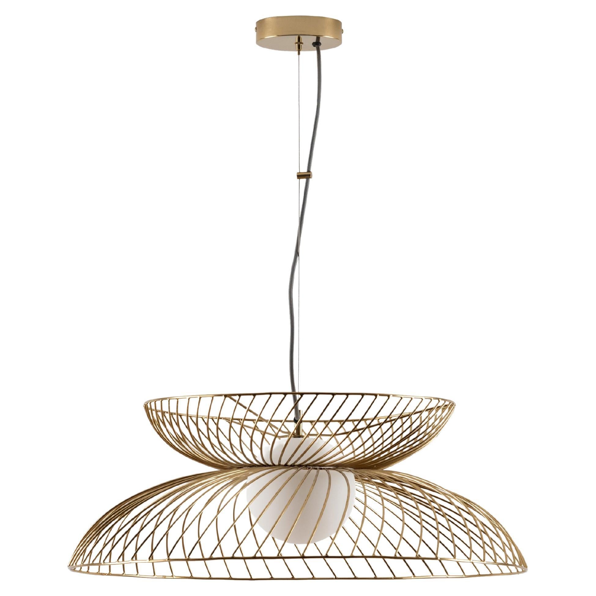 Houseof Brass Cage Ceiling Light with Metal For Sale
