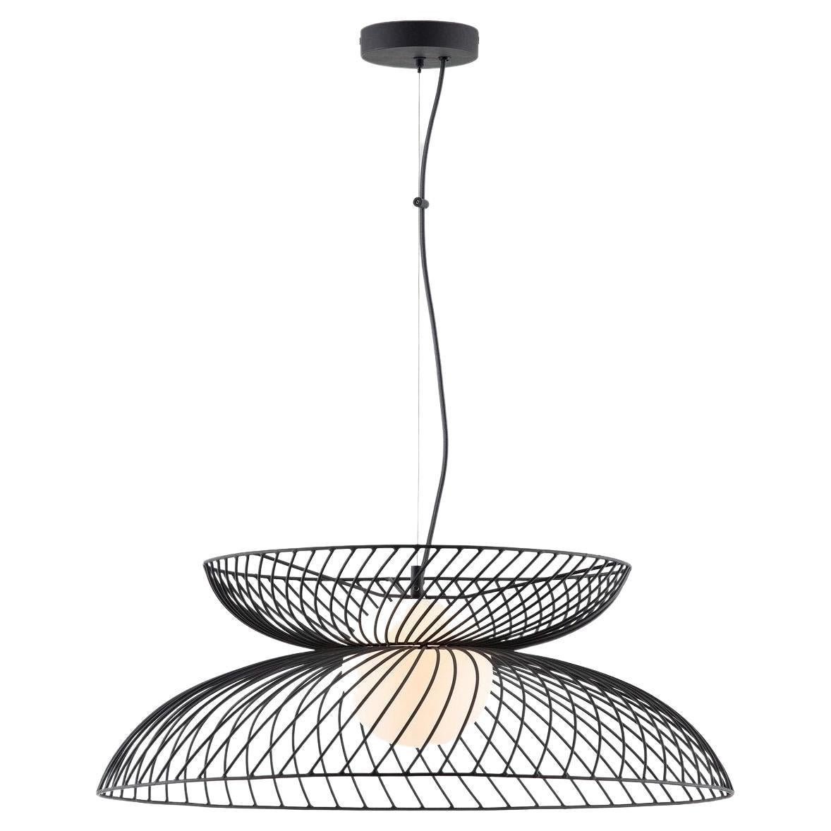 Houseof Charcoal Grey Cage Ceiling Light with Metal For Sale