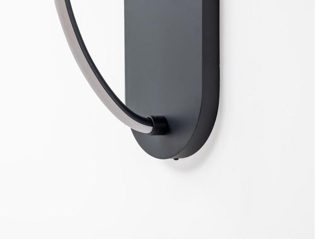 Scandinavian Modern Houseof Charcoal Grey LED Curve Wall Light with Metal and Acrylic Shade
