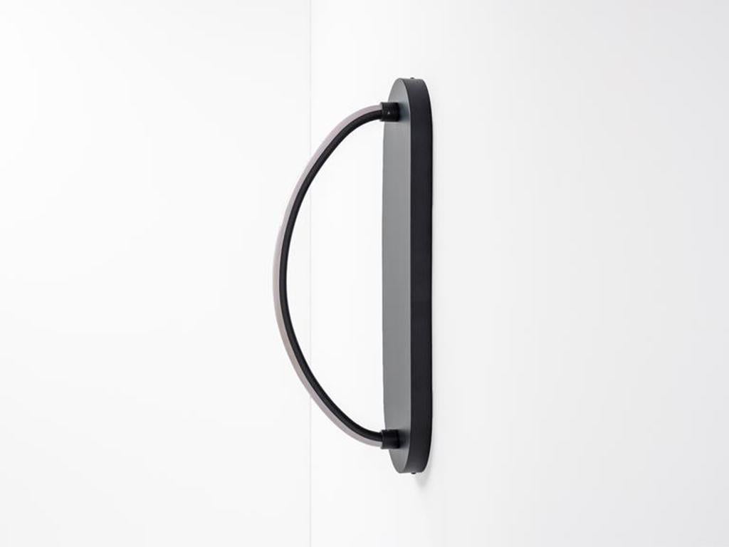 Painted Houseof Charcoal Grey LED Curve Wall Light with Metal and Acrylic Shade