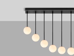 Houseof Charcoal Grey Opal Ball Flush Ceiling Light with Metal and Glass Shade