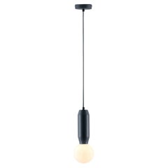 Houseof Charcoal Grey Pendant Ceiling Light with Opal Glass Shade