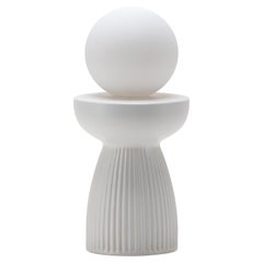 Houseof Sand White Ribbed Ceramic Table Lamp