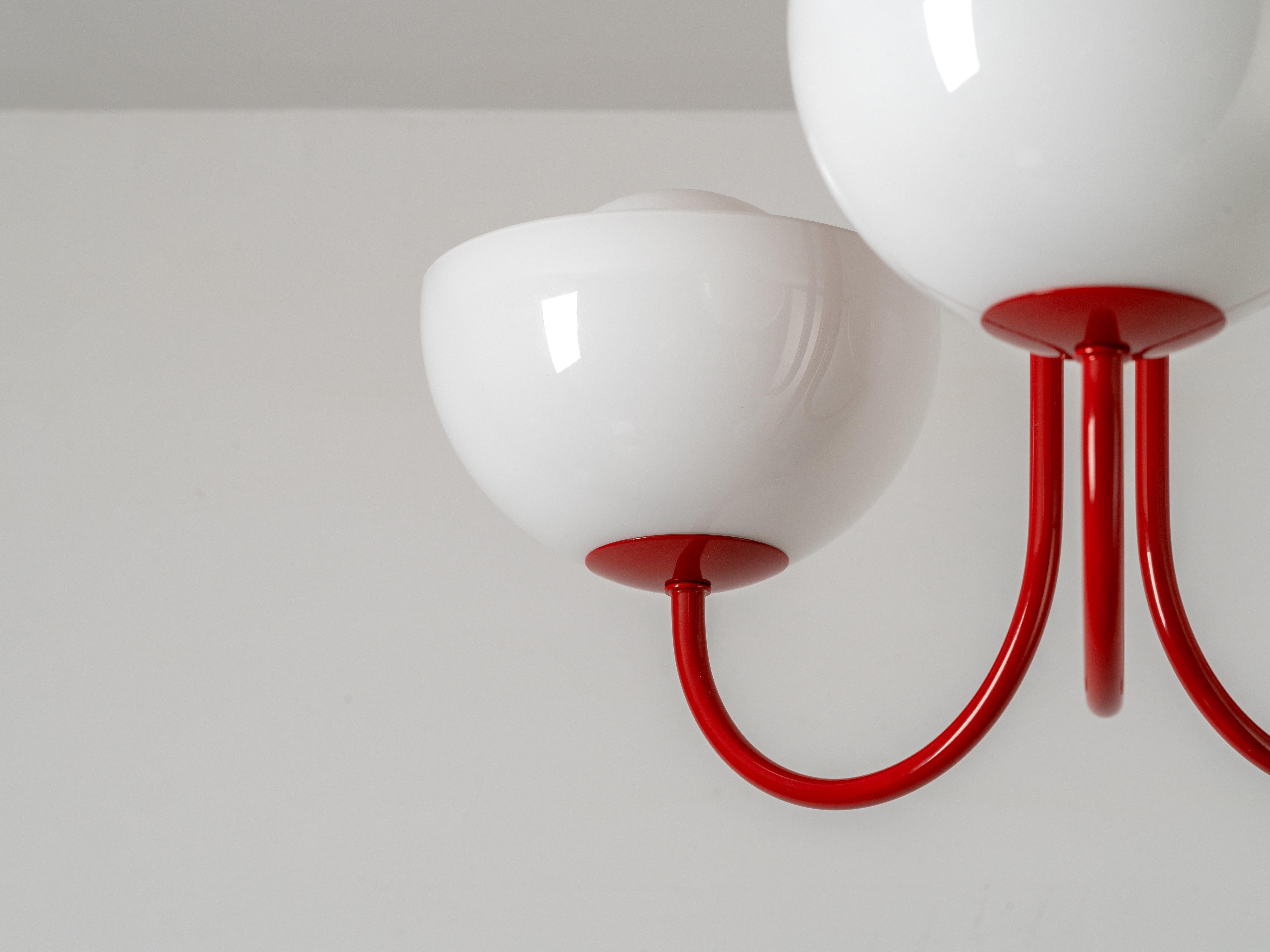 Metal Houseof Jam red 3 light dome ceiling light For Sale