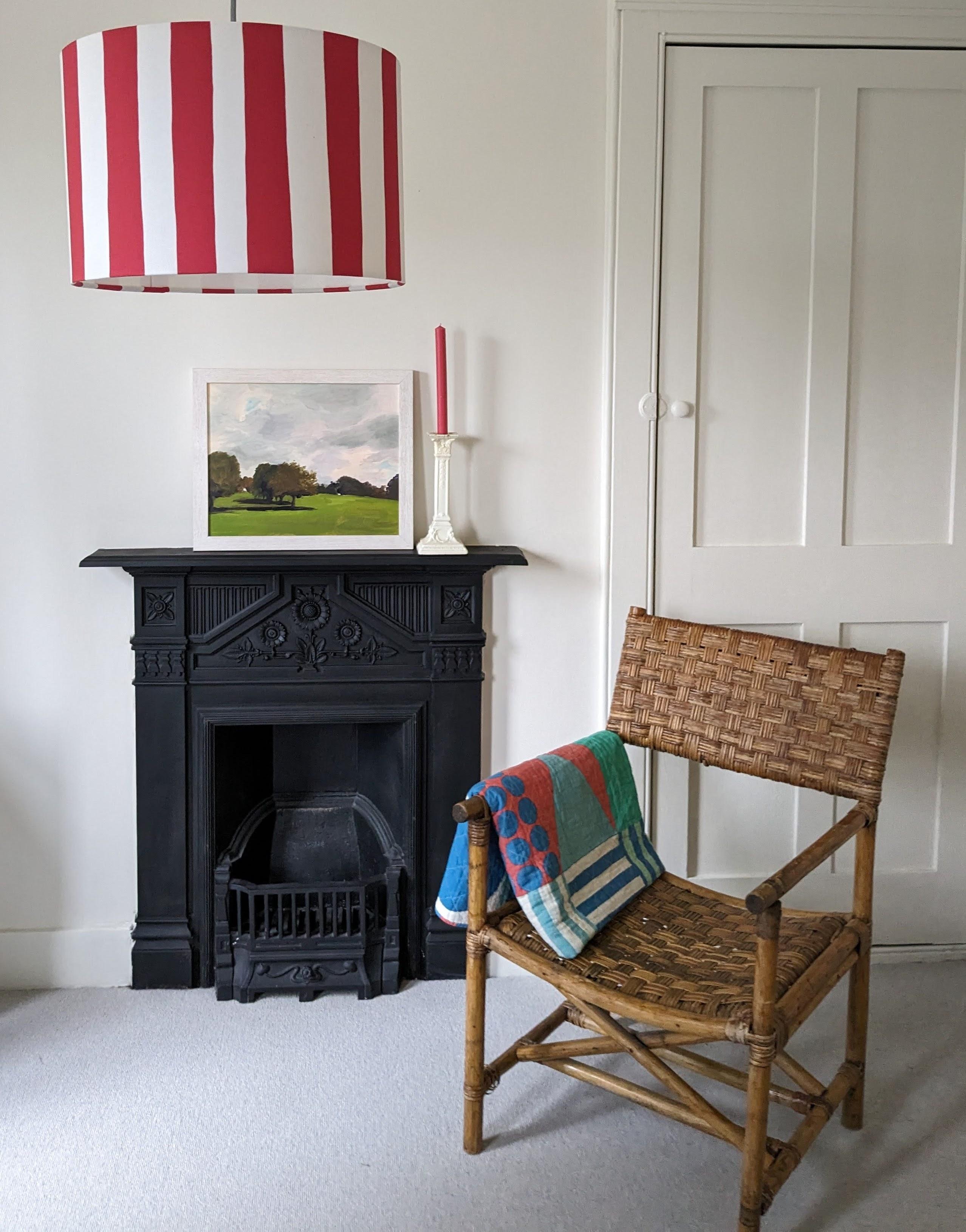 houseof Jam red & white stripe printed shade In New Condition For Sale In Bradford on Avon, GB
