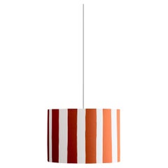 houseof Peel Pantalla estampada de rayas naranjas y blancas