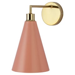 Houseof Pink Cone Shade Wall Light with Metal and Brass