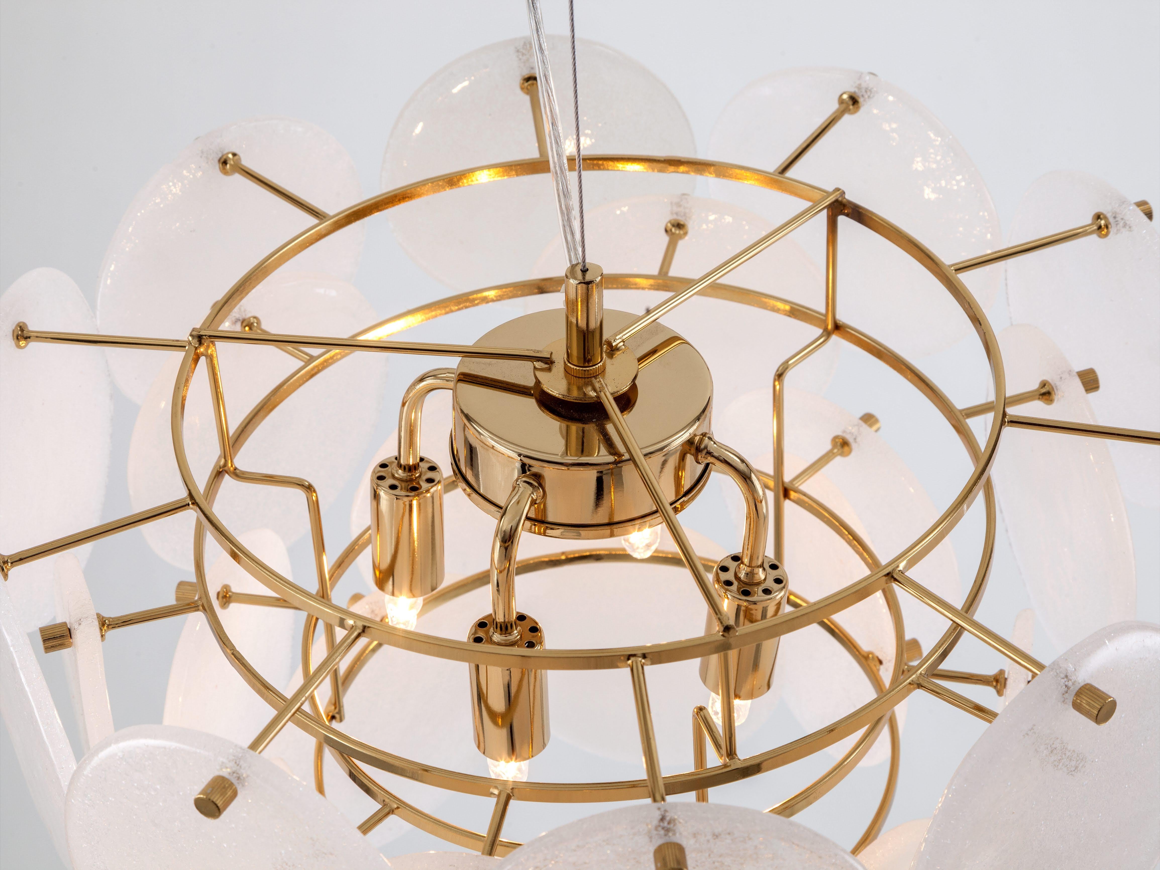 Metallo Houseof Lampadario a disco di vetro bianco a soffitto in vendita
