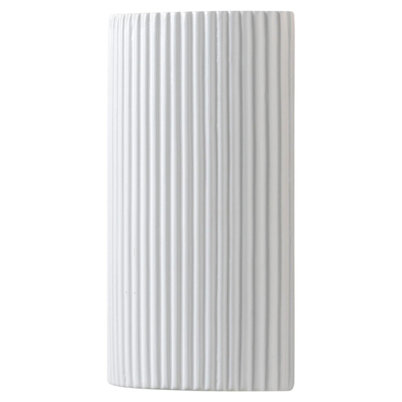Houseof White ribbed ceramic pillar wall light For Sale