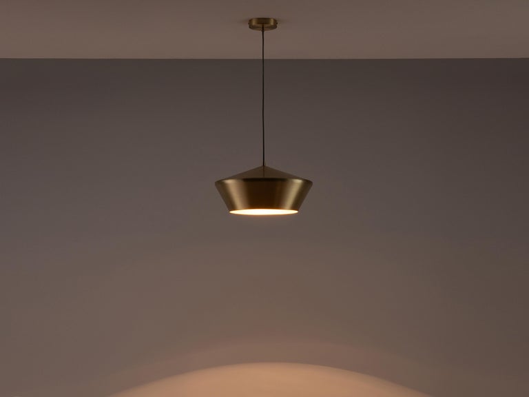 Houseof Wide Metal Diner Pendant in Brass For Sale at 1stDibs