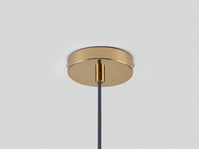 Houseof Wide Metal Diner Pendant in Brass For Sale at 1stDibs