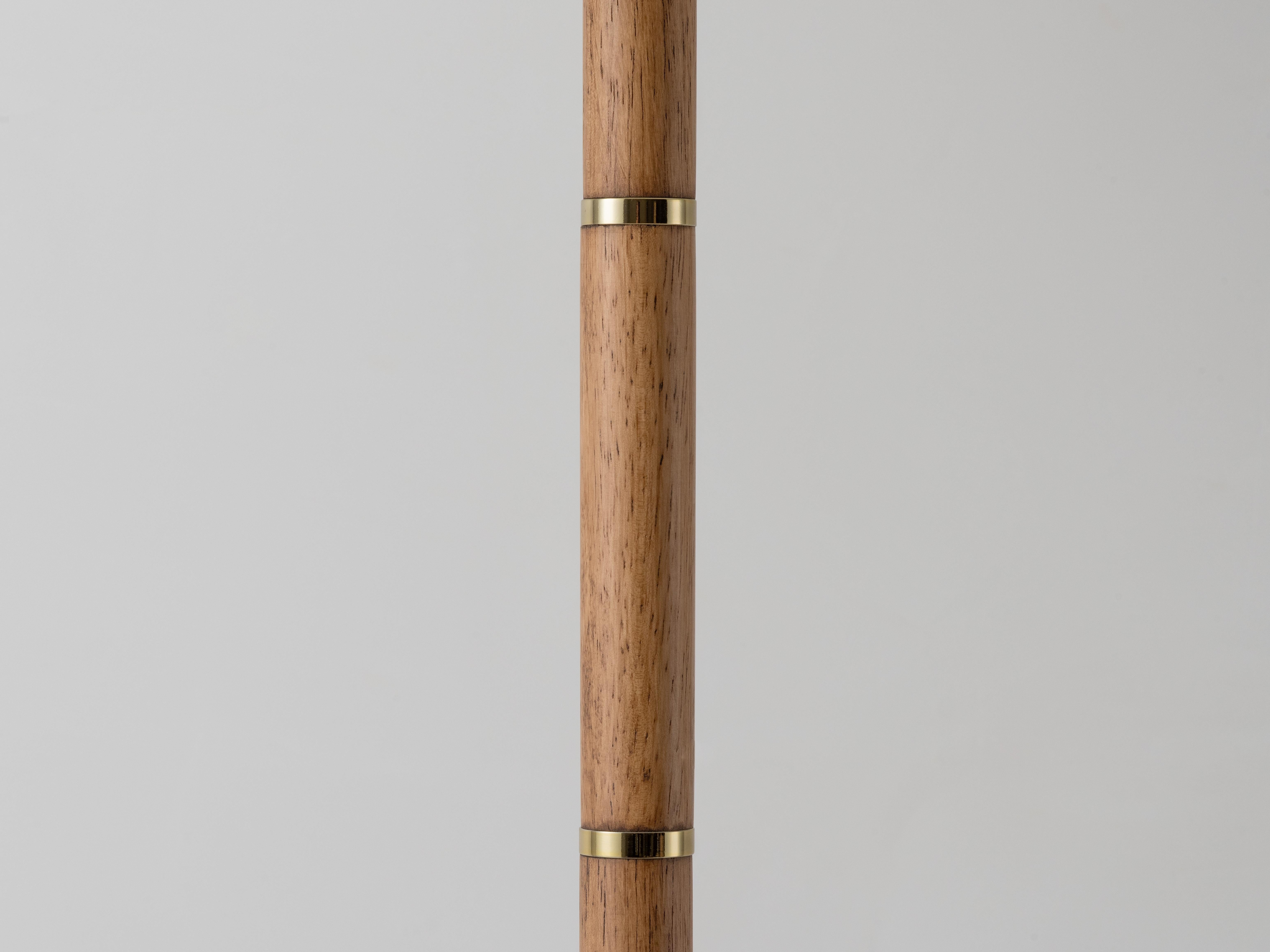 Contemporary Houseof Wooden and brass disk table lamp