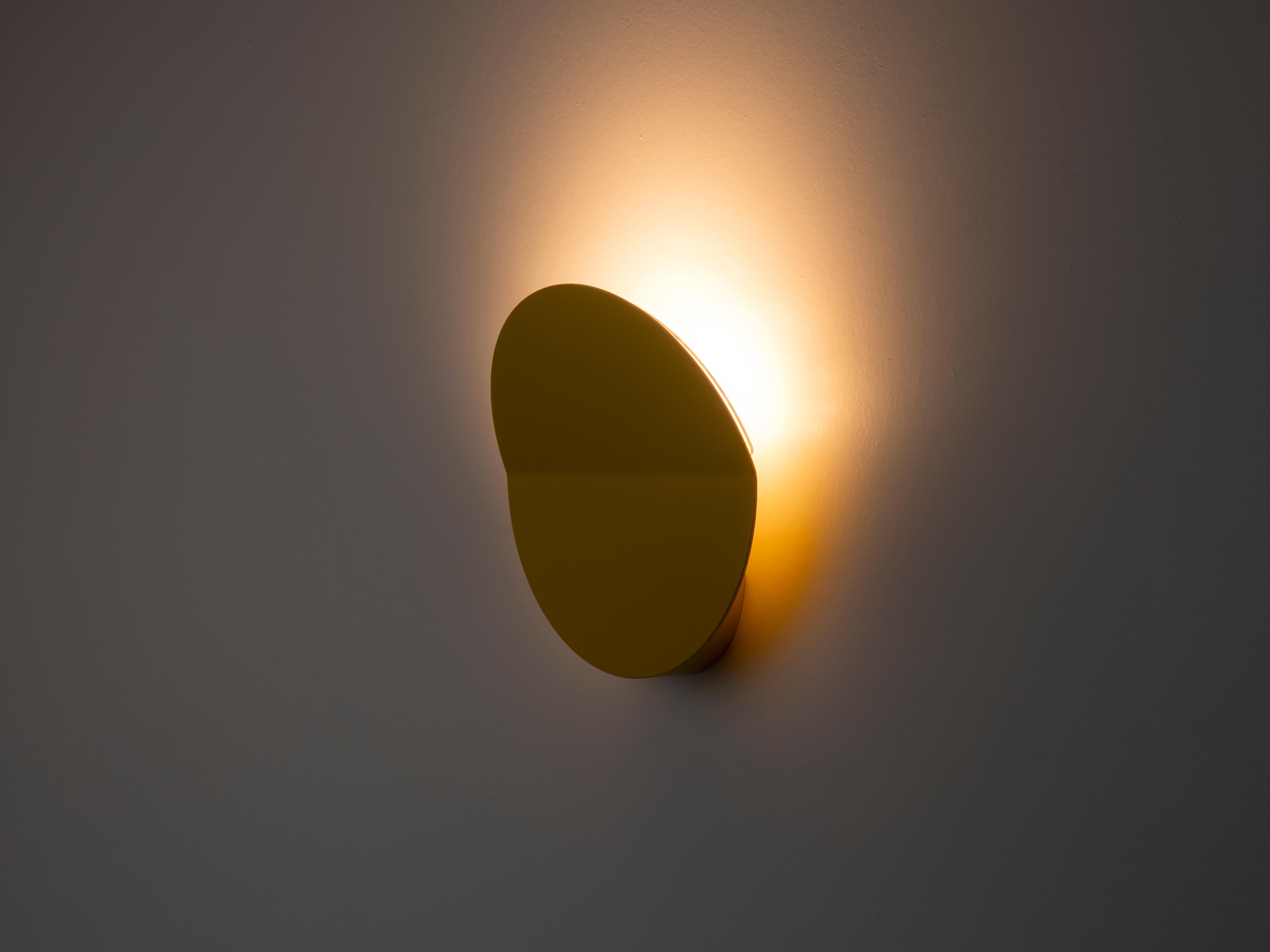 Painted Houseof Yellow Diffuser Wall Light in Metal with LED Bulb For Sale