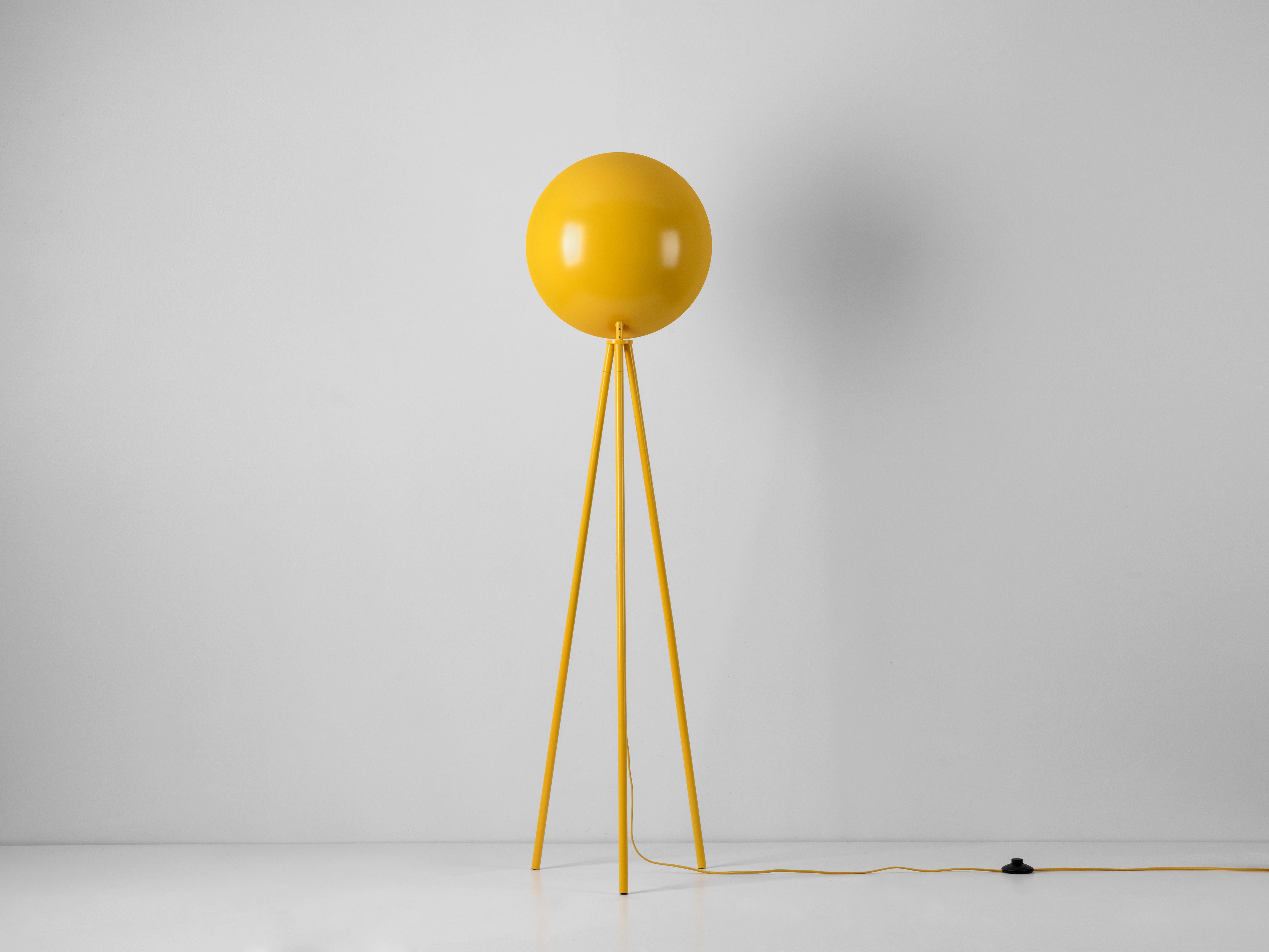 Scandinavian Modern Houseof Yellow Metal Diffuser Floor Lamp