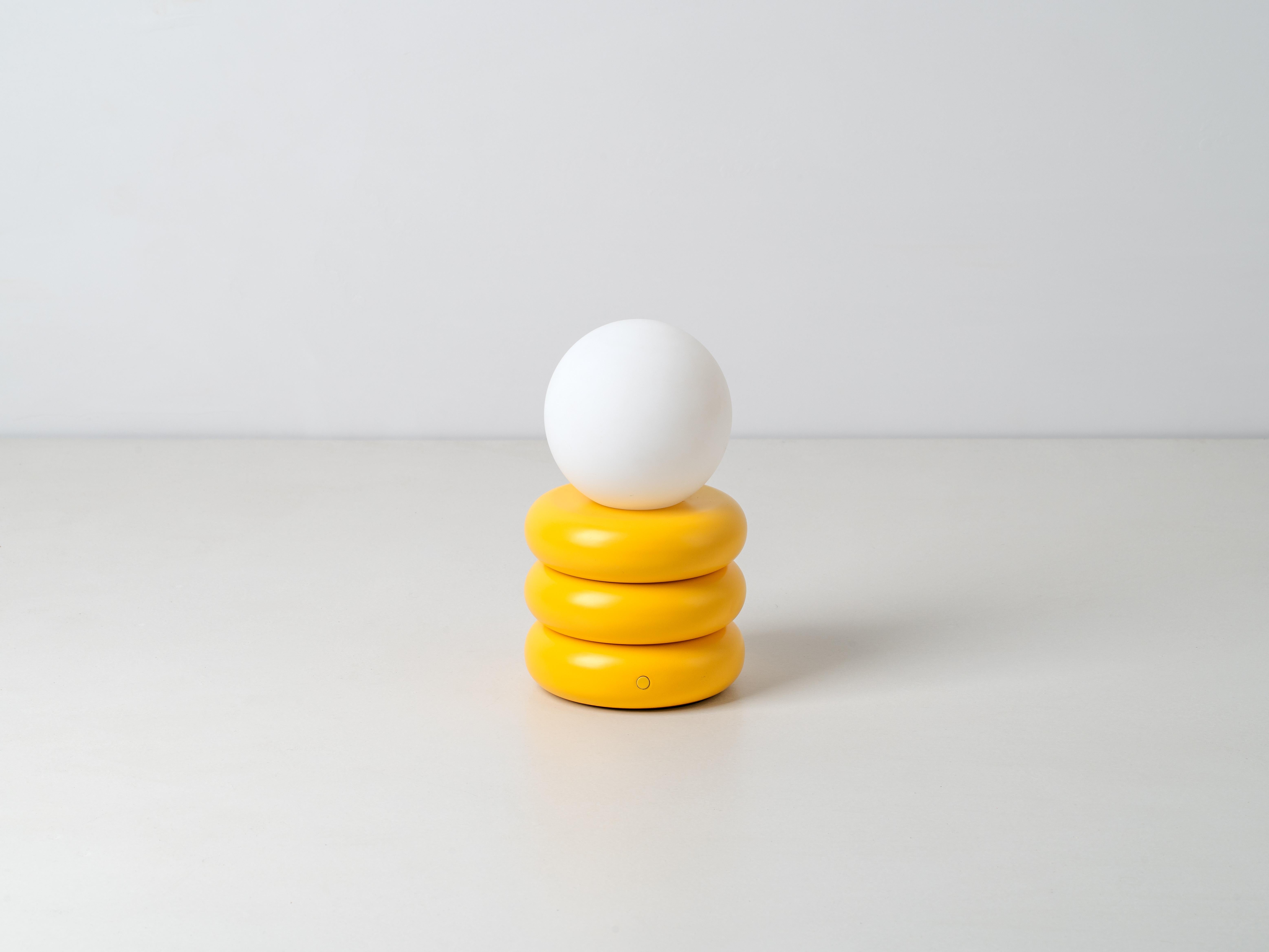 Mid-Century Modern Houseof Yolk yellow cordless table lamp For Sale