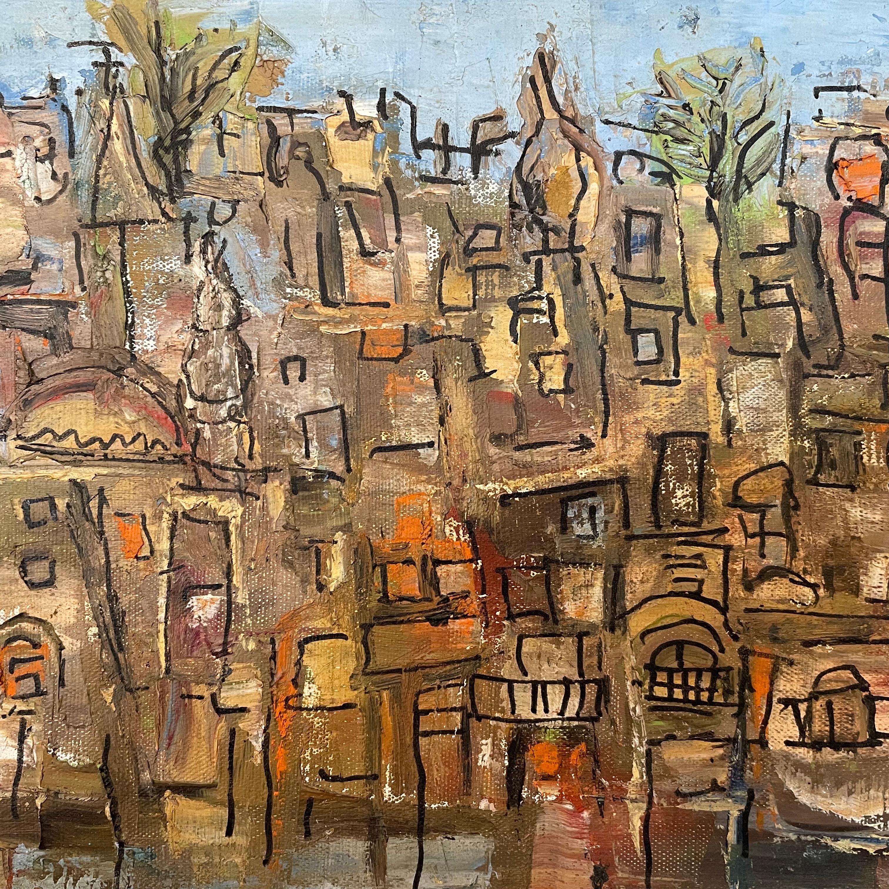 Egyptian City on the Nile by Gazbia Sirry For Sale