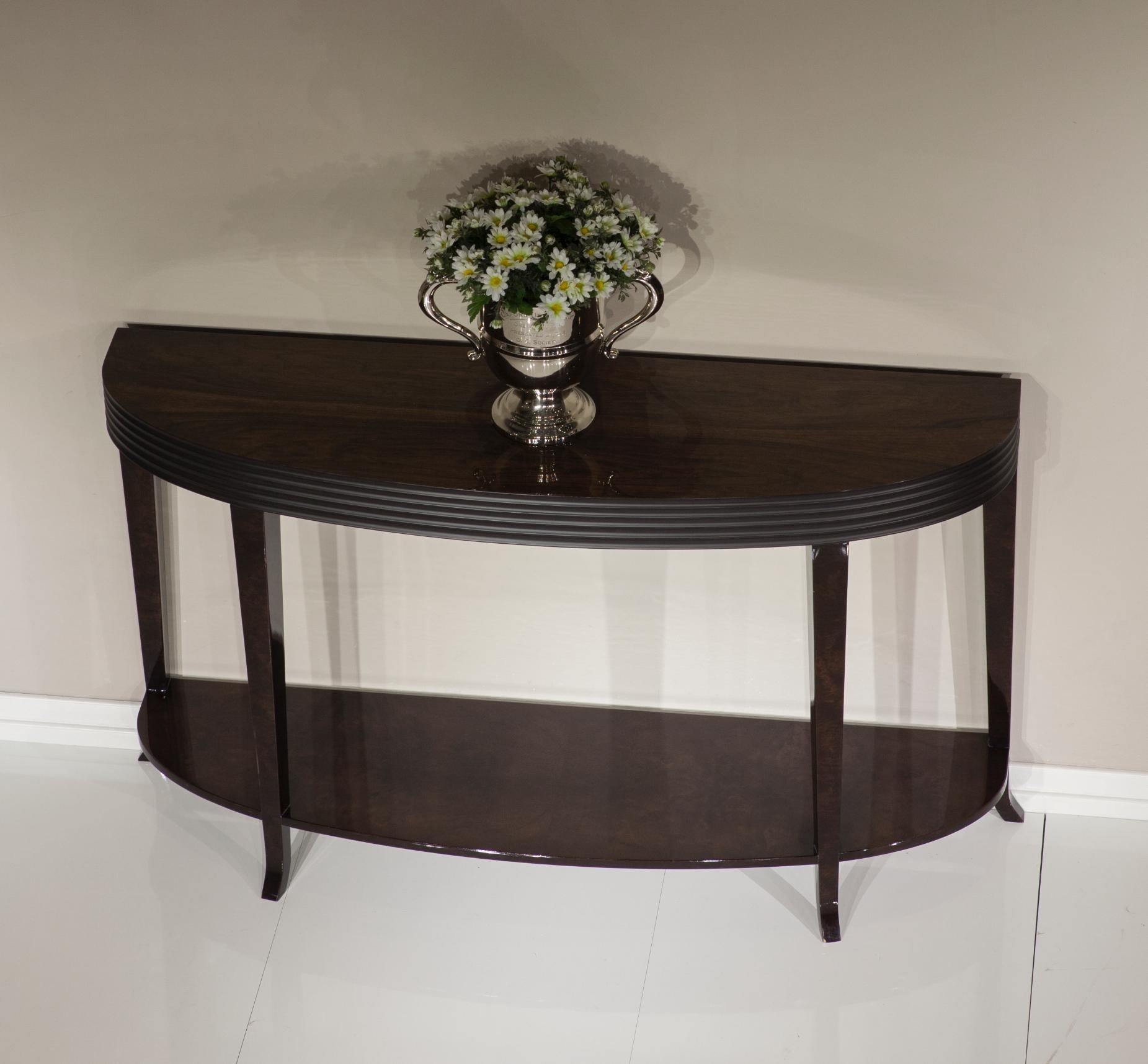Turkish Houston Console, Fluted Band Detail and Gently Tapered and Flared Legs Console For Sale
