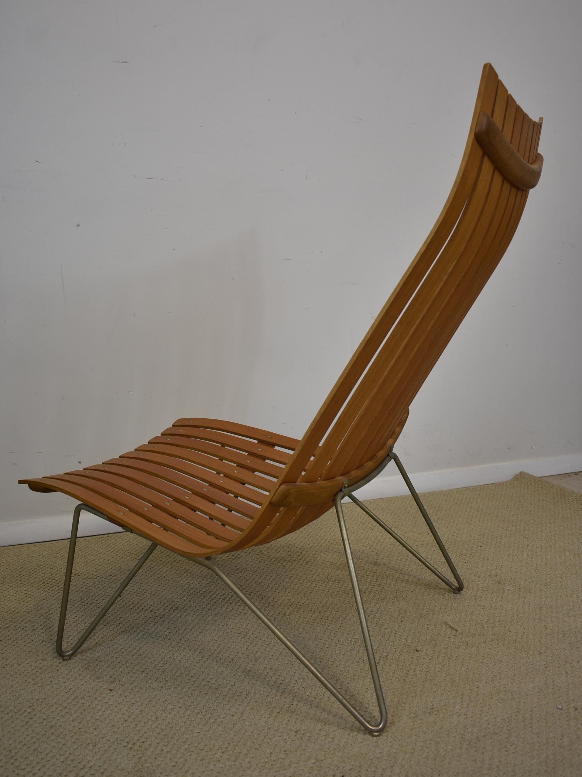 Danish Hove Mobler Stordal Slated Modern Teak Lounge Chair Norway