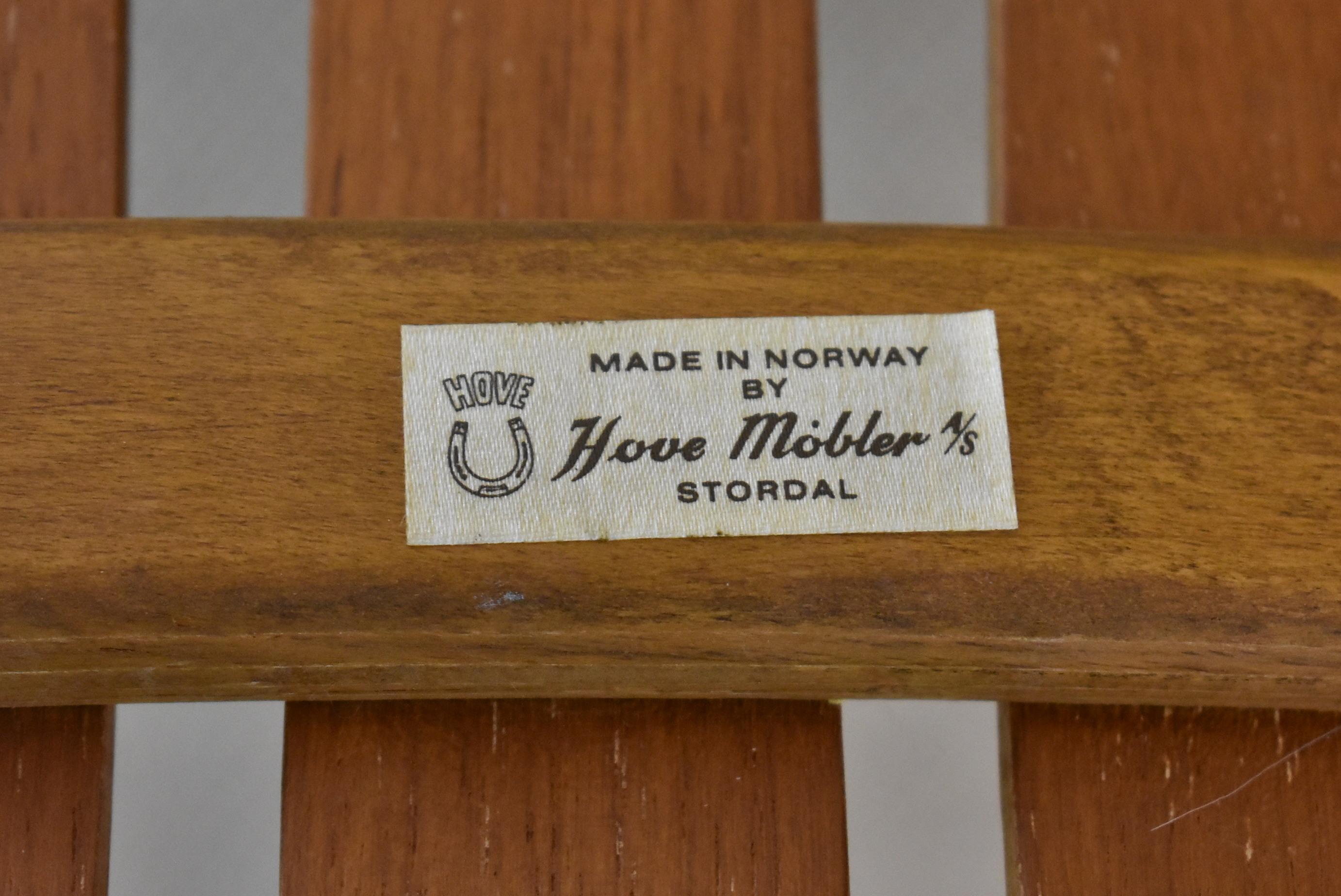 Hove Mobler Stordal Slated Modern Teak Lounge Chair Norway In Good Condition In Toledo, OH