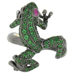 Hover to zoom Have one to sell? Sell now 18K Gold & Black Rhodium Pave Tsavorite