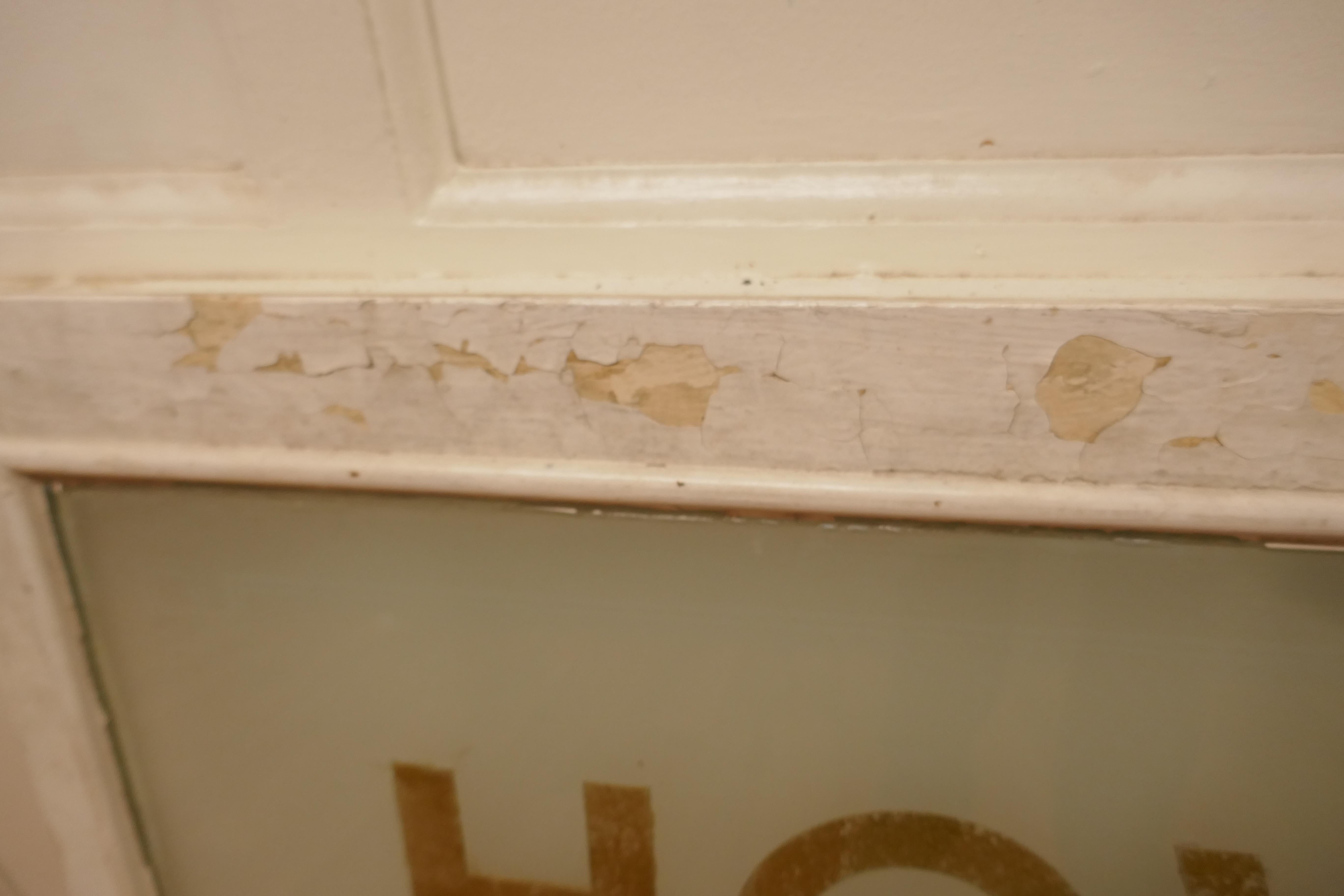XIX secolo HOVIS, insegna pubblicitaria per vetrina di un panificio in vetro acidato in vendita