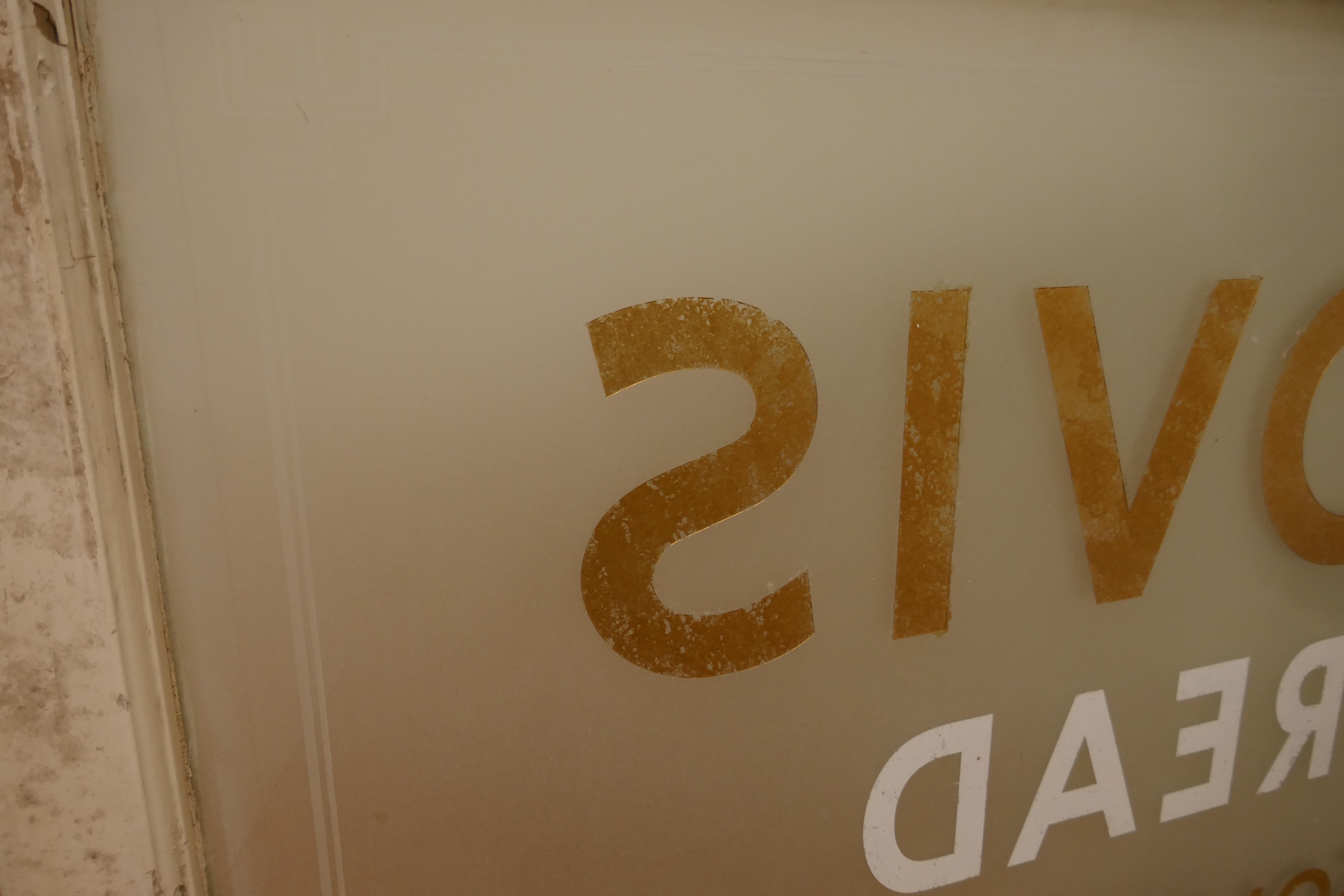 HOVIS, insegna pubblicitaria per vetrina di un panificio in vetro acidato in vendita 1