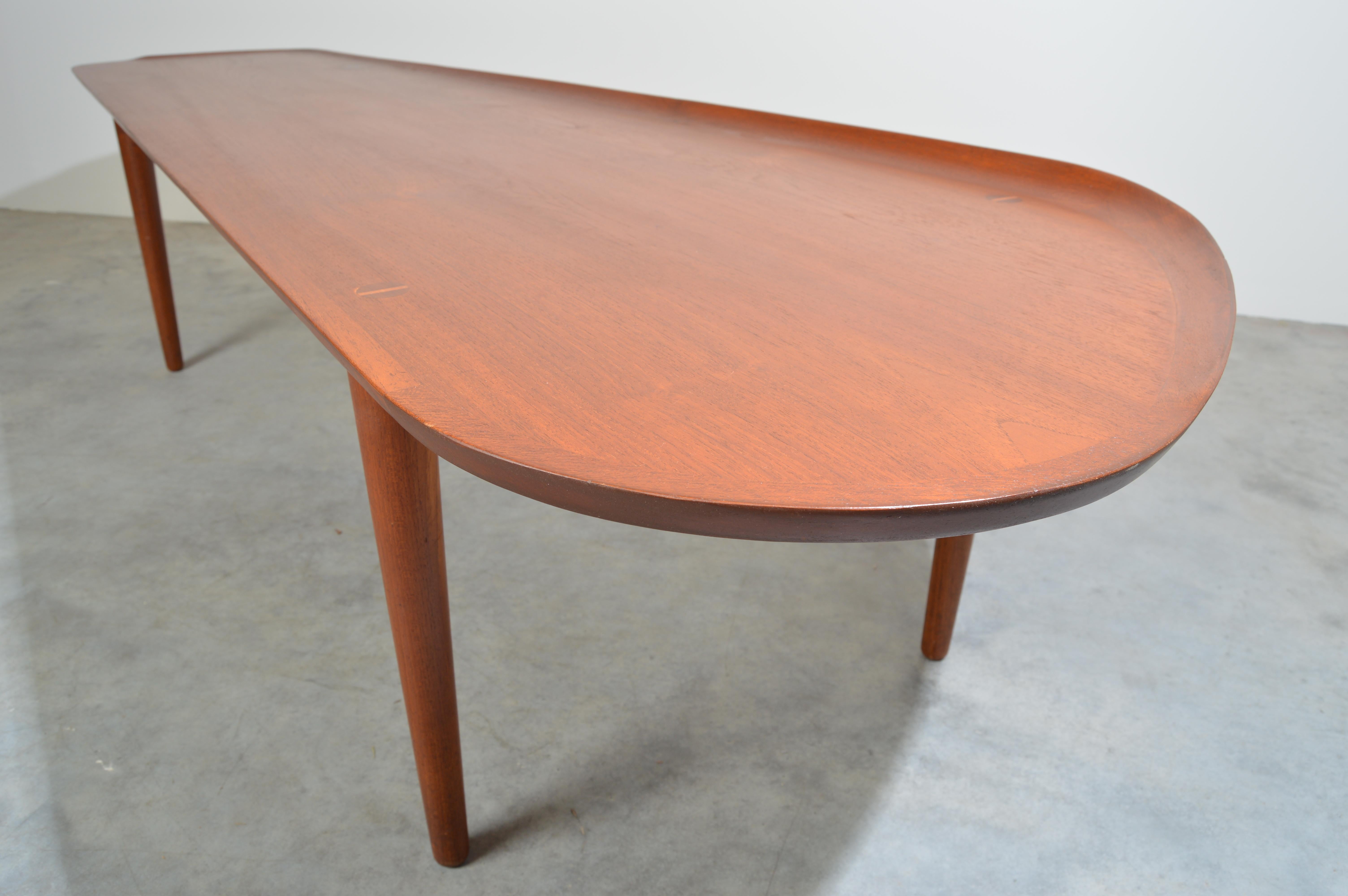 Mid-20th Century Hovmand-Olsen for Jutex Teak Coffee Table, Denmark, 1950s