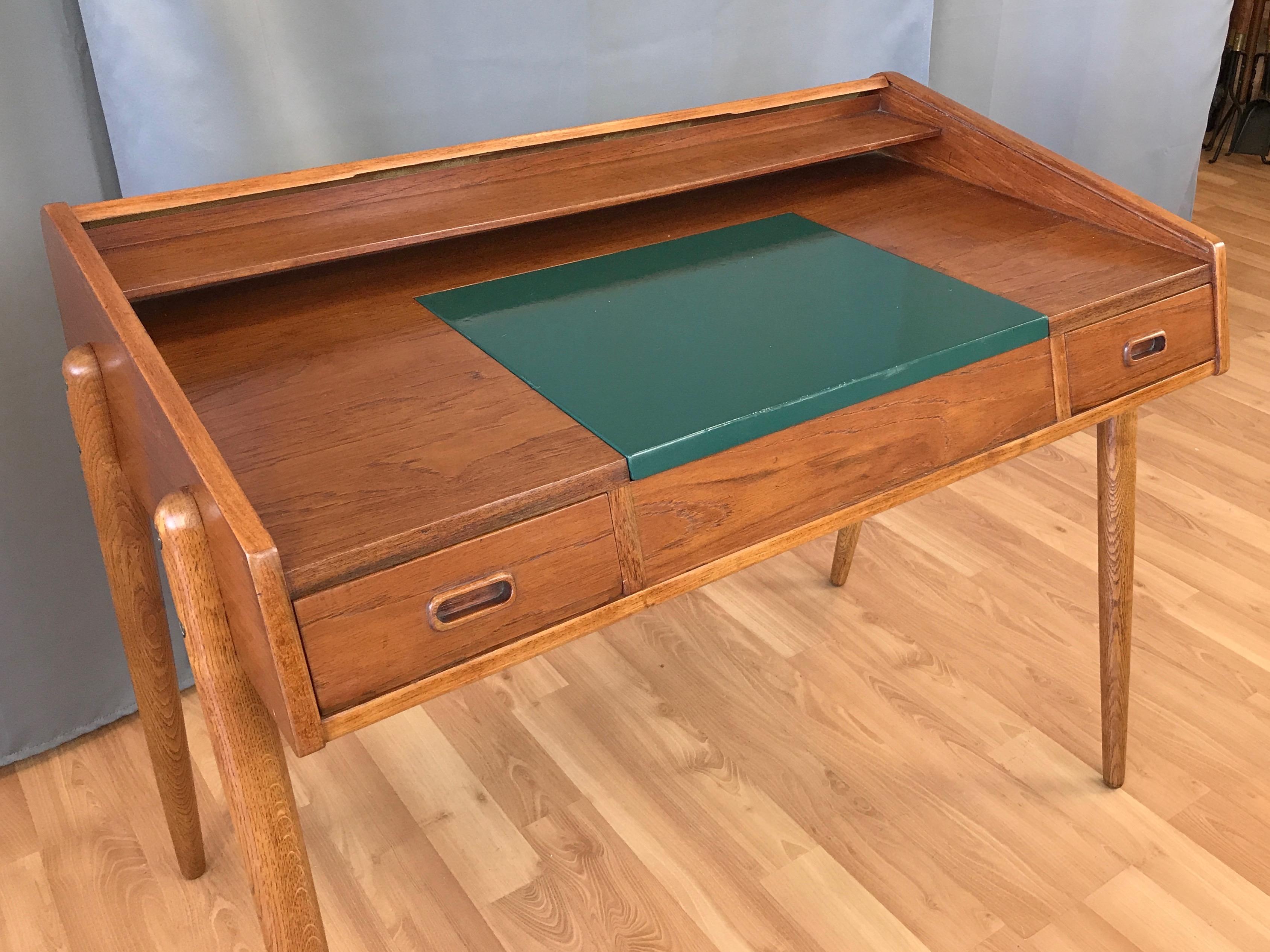 Hovmand-Olsen for Mogens Kold Teak and Oak Roll Top Desk 8