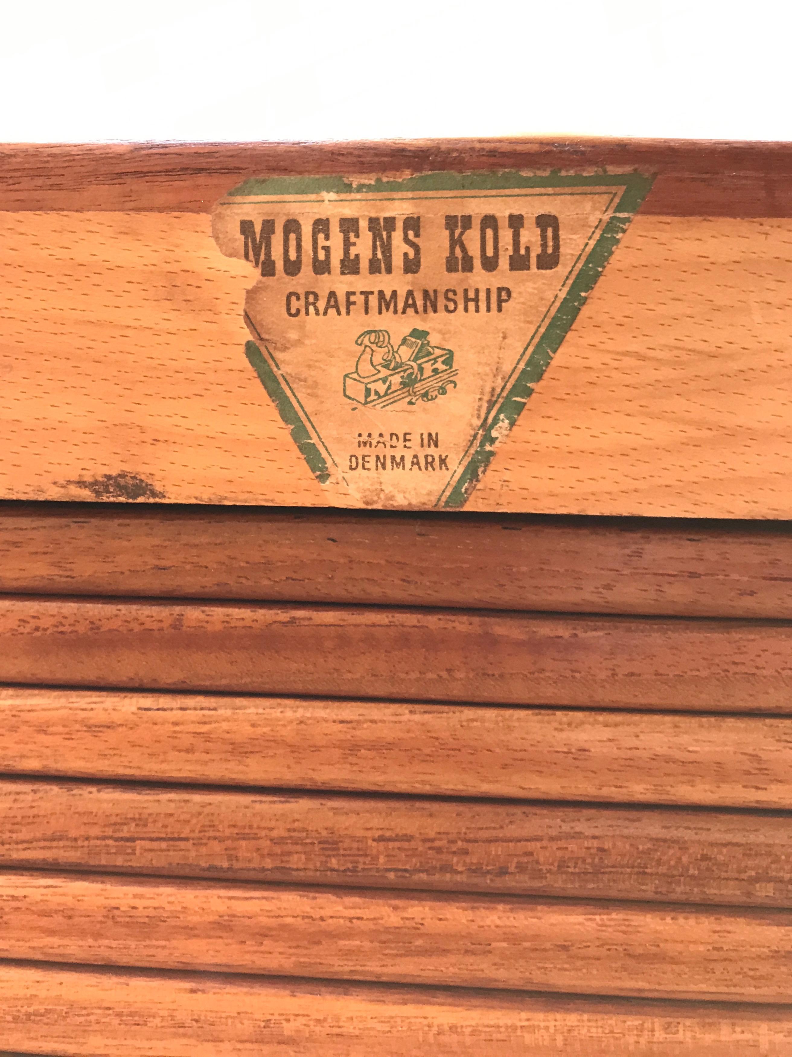 Hovmand-Olsen for Mogens Kold Teak and Oak Roll Top Desk 12