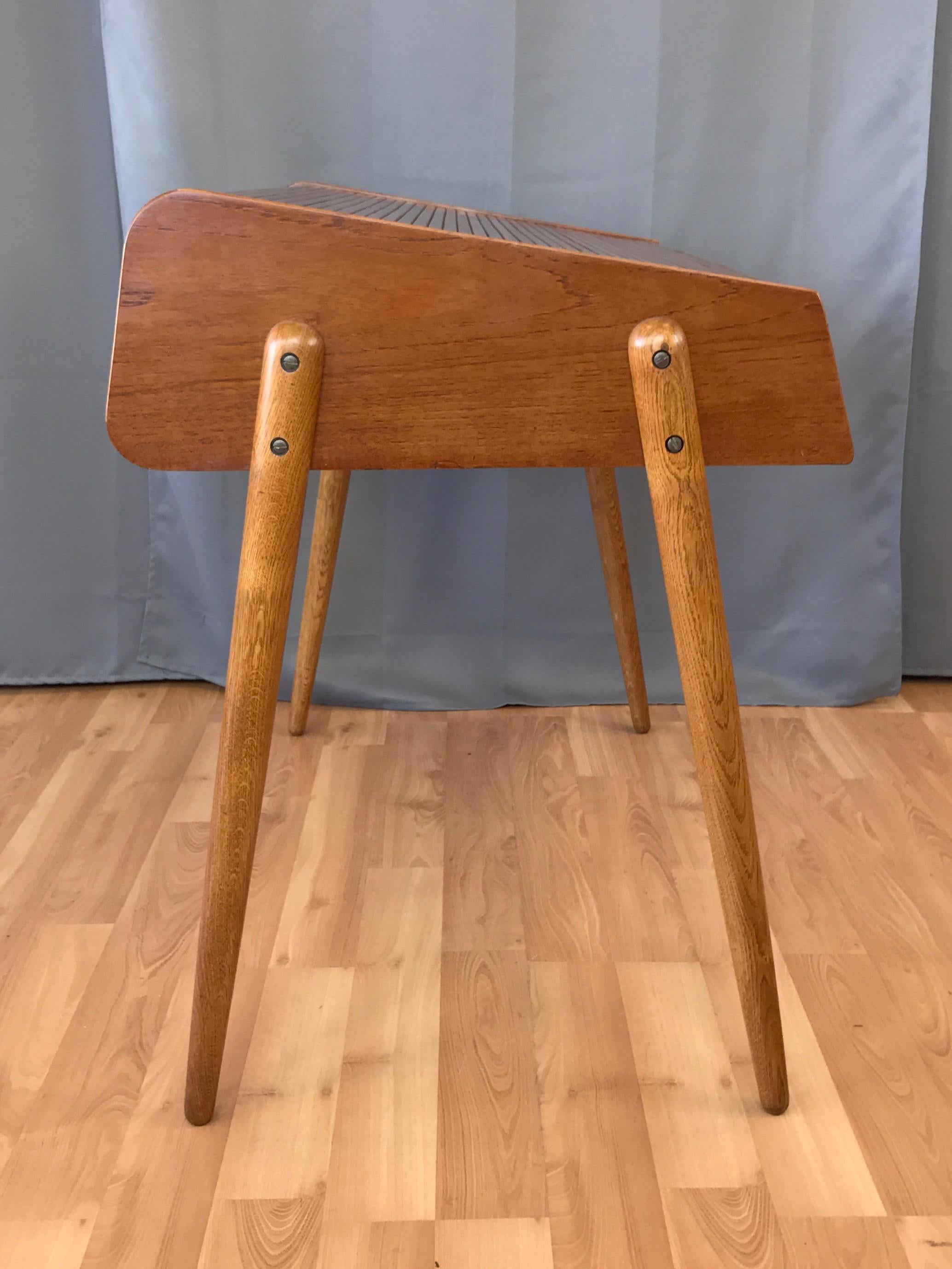 Hovmand-Olsen for Mogens Kold Teak and Oak Roll Top Desk 1