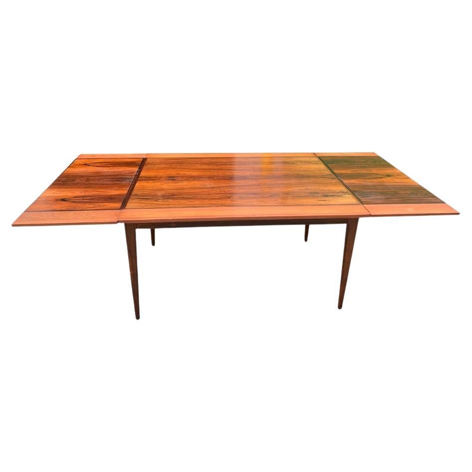 Hovmand Olsen Mid Century Modern Rosewood Dining Table With Retractable Leaves