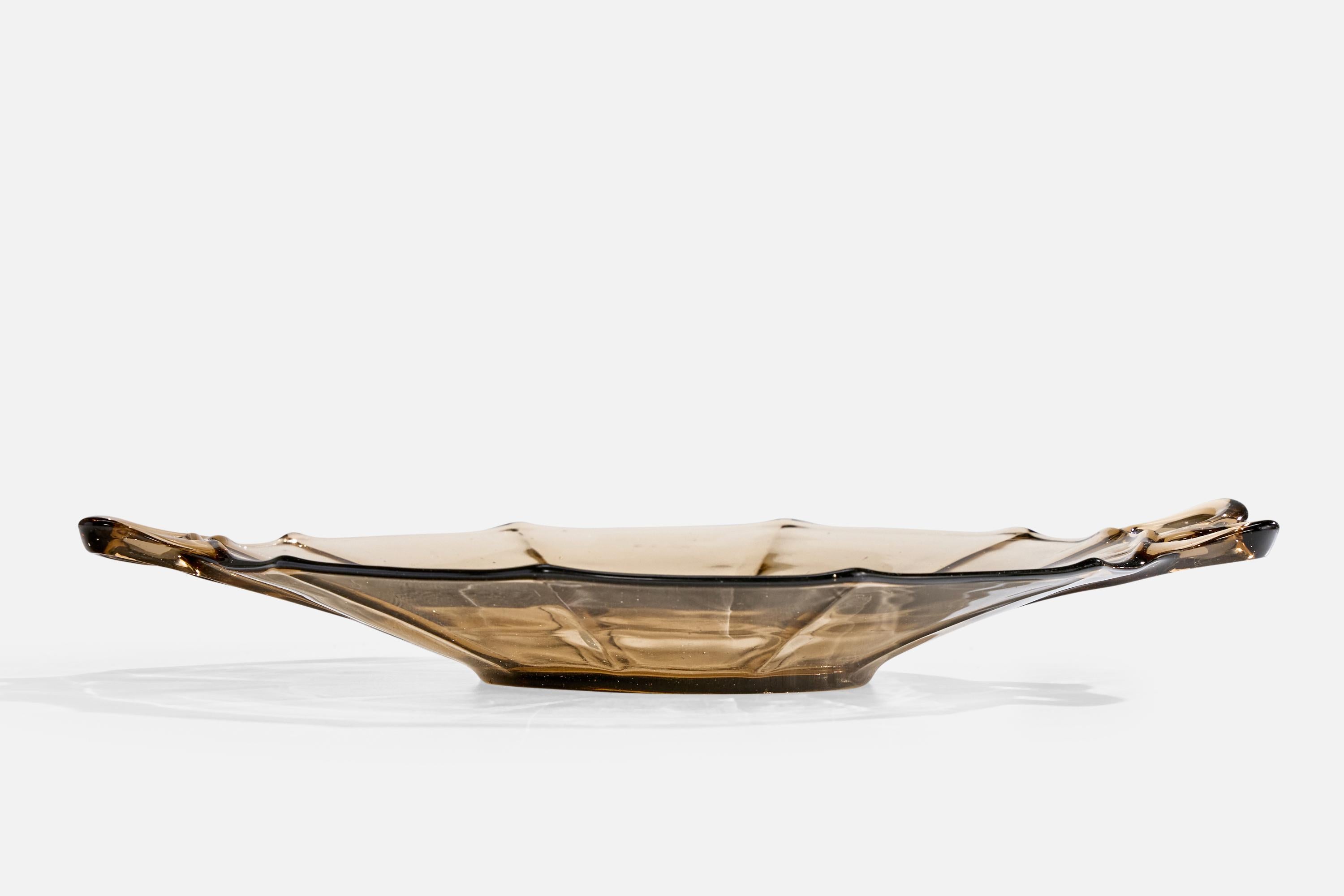 Début du 20ème siècle Hovmantorps Glasbruk, Plat, Verre, Suède, années 1920 en vente