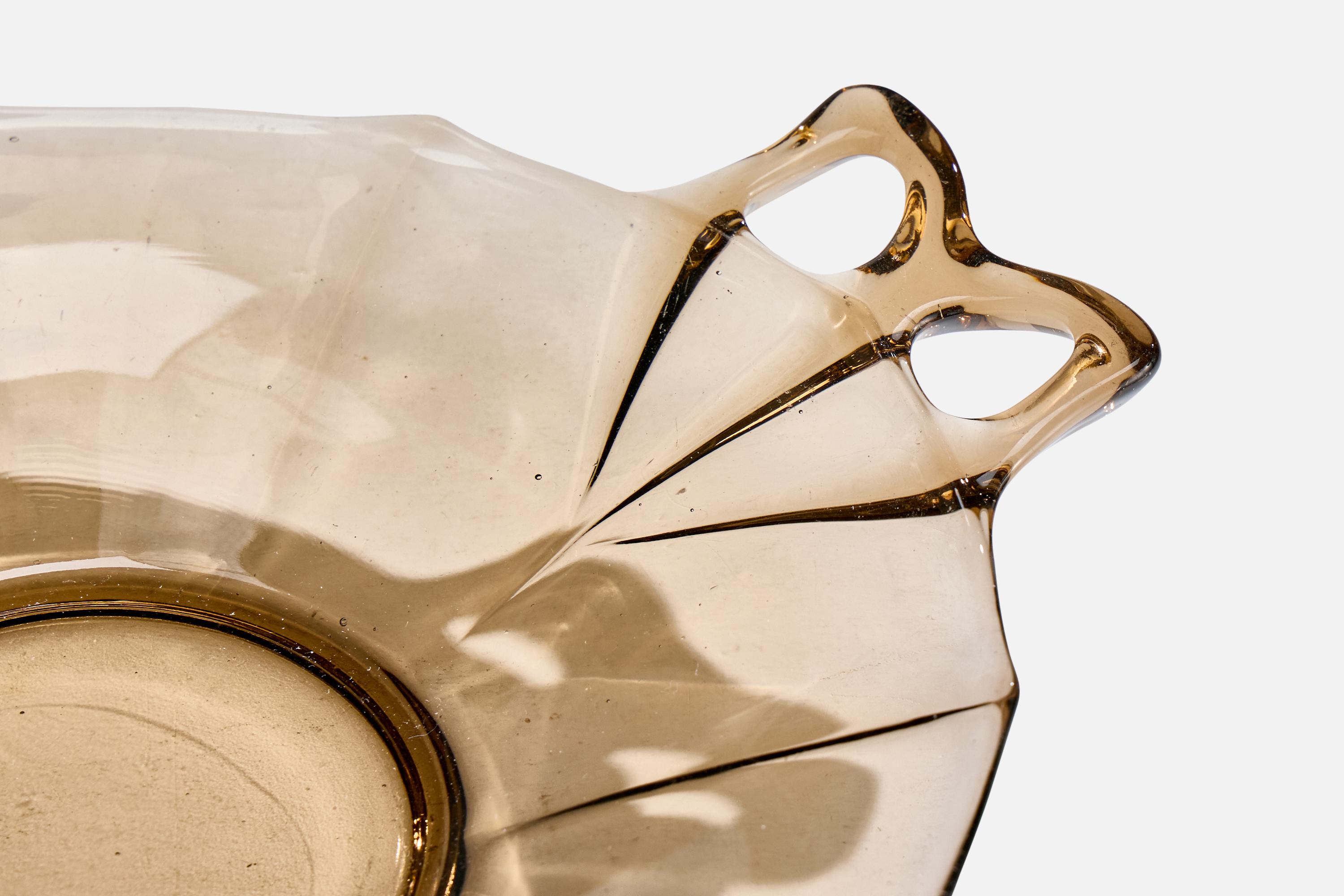 Hovmantorps Glasbruk, Plat, Verre, Suède, années 1920 en vente 1