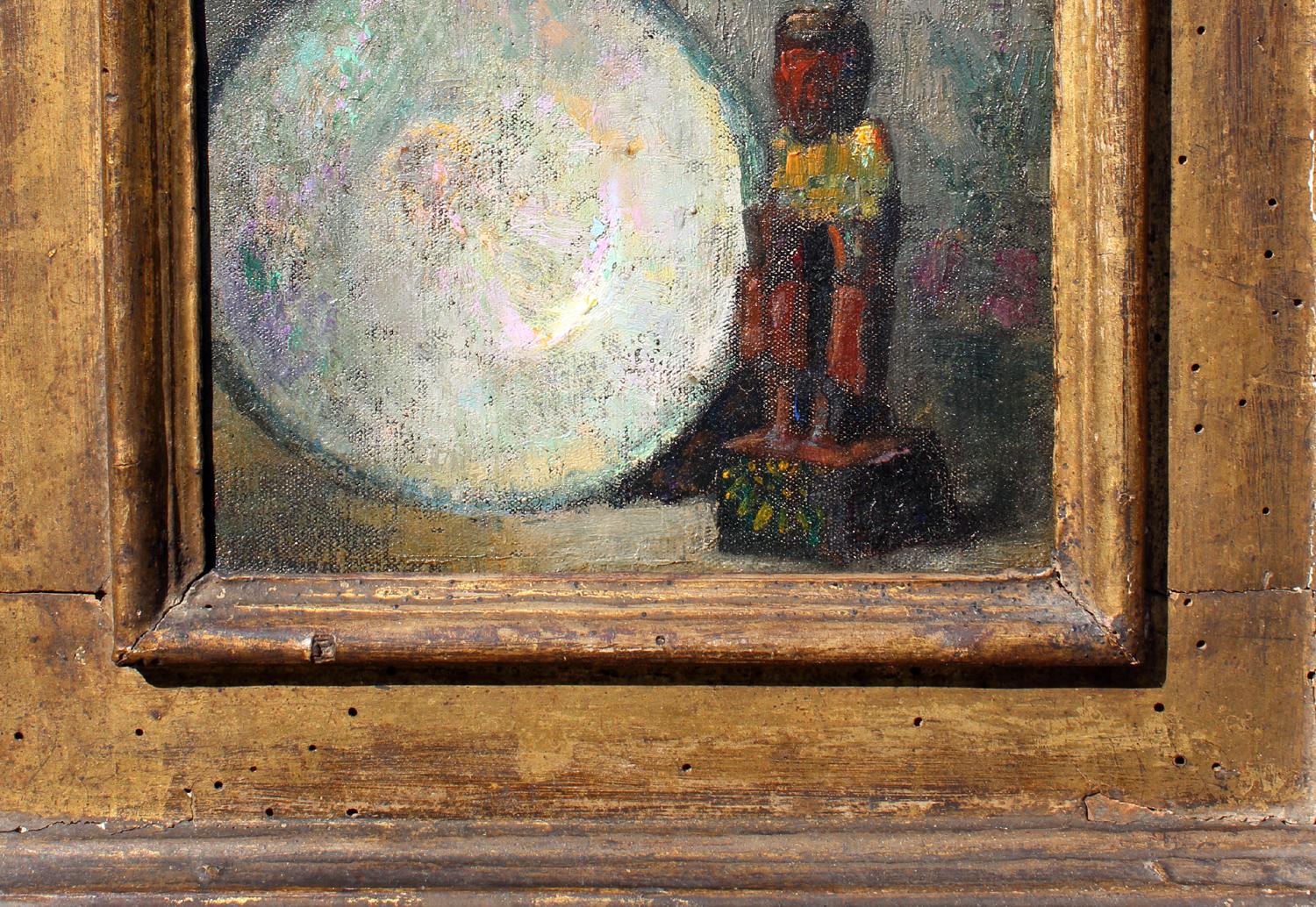 Title: Little God (La Petite Dieu).
This painting was displayed March 27th -  April 7th , 1928 artist exhibition at Grand Central Art Gallery, New York. Also published  exhibition catalog of paintings by Hovsep Pushman .  La Petite Dieu, 
