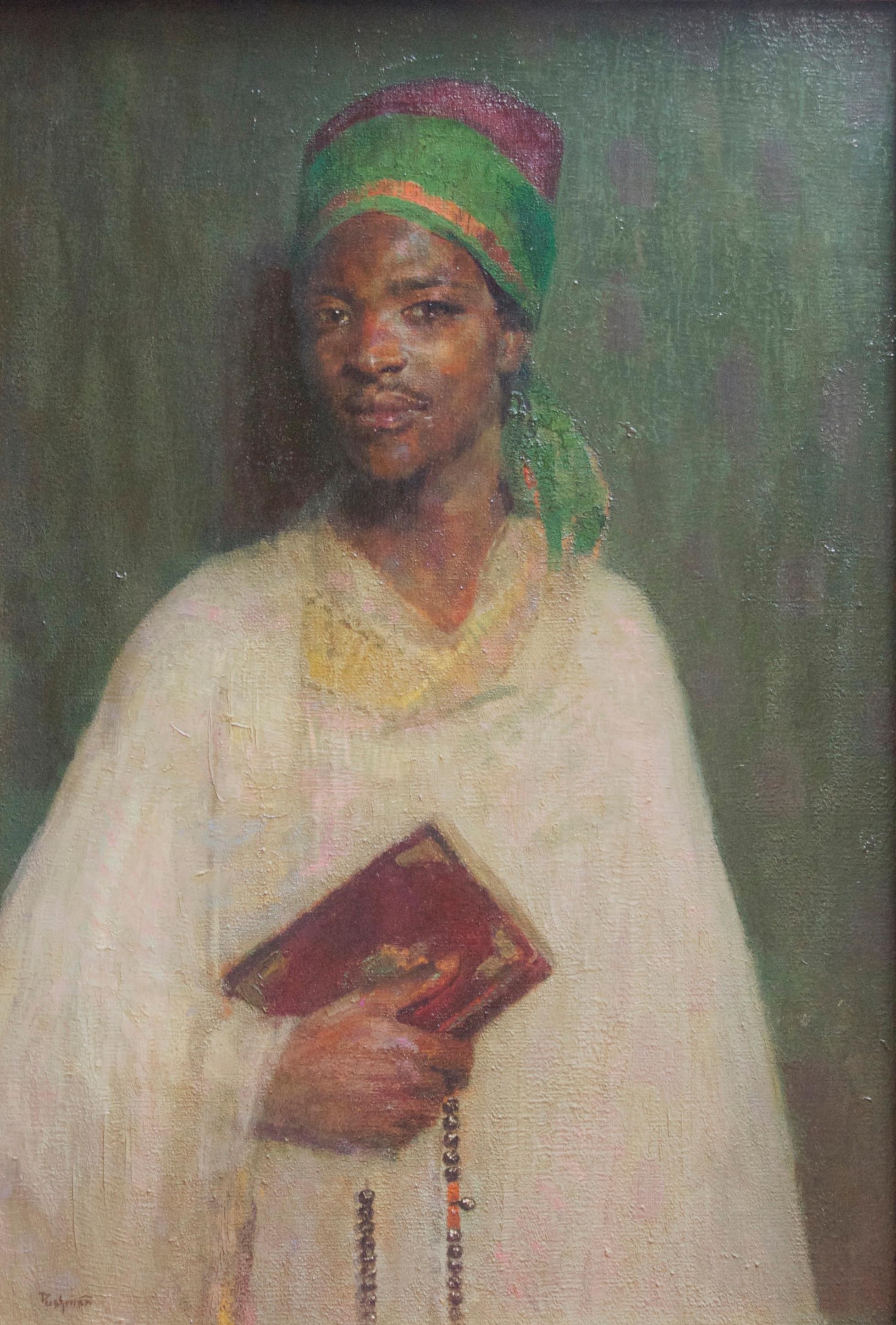 Il lettore del Corano, opera esotica orientalistica - Painting di Hovsep Pushman