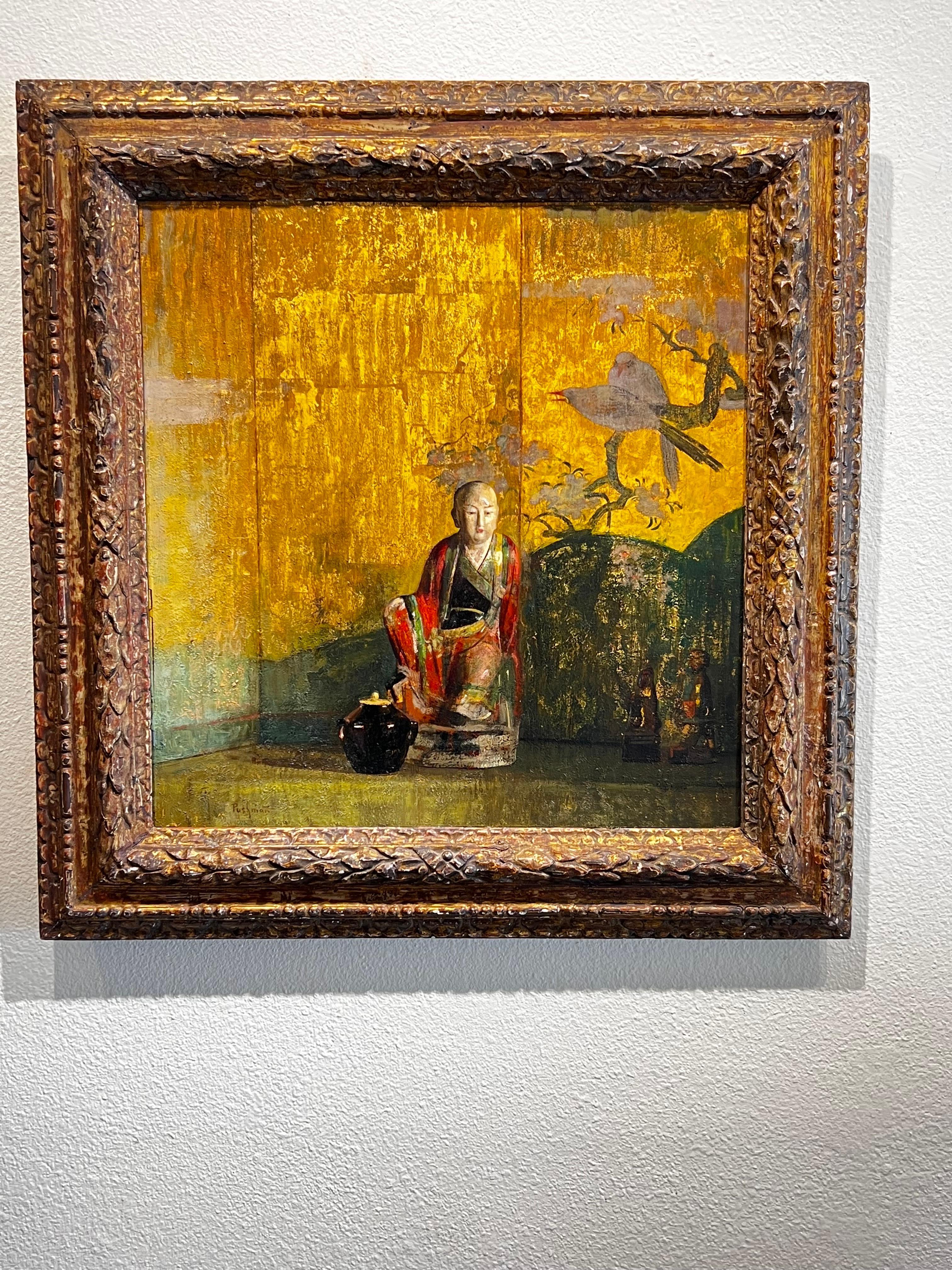 Figura di Buddha, idoli orientali, ceramica, quando arriva la primavera di Hovsep Pushman. in vendita 4