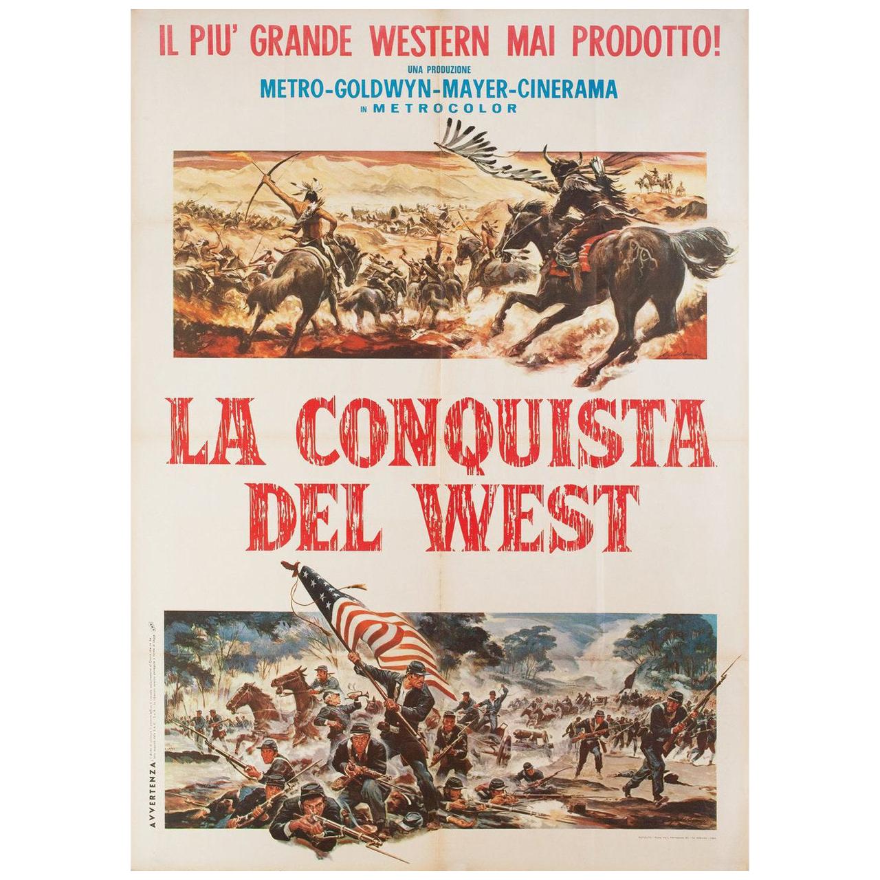 'How the West Was Won' 1964 Italian Due Fogli Film Poster